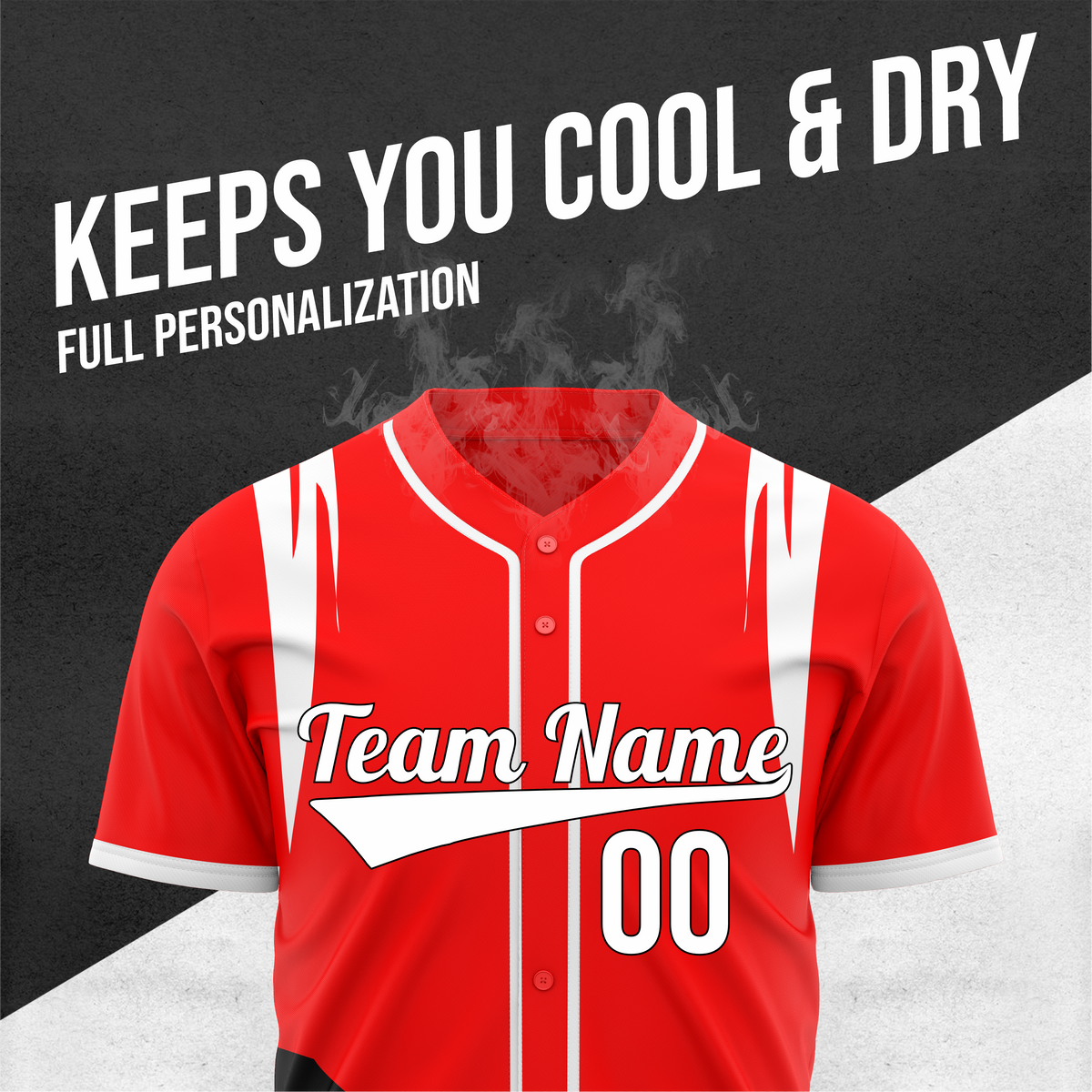 Custom Curve Edge Baseball Red Sports Jersey Personalized Uniform with Name & Number