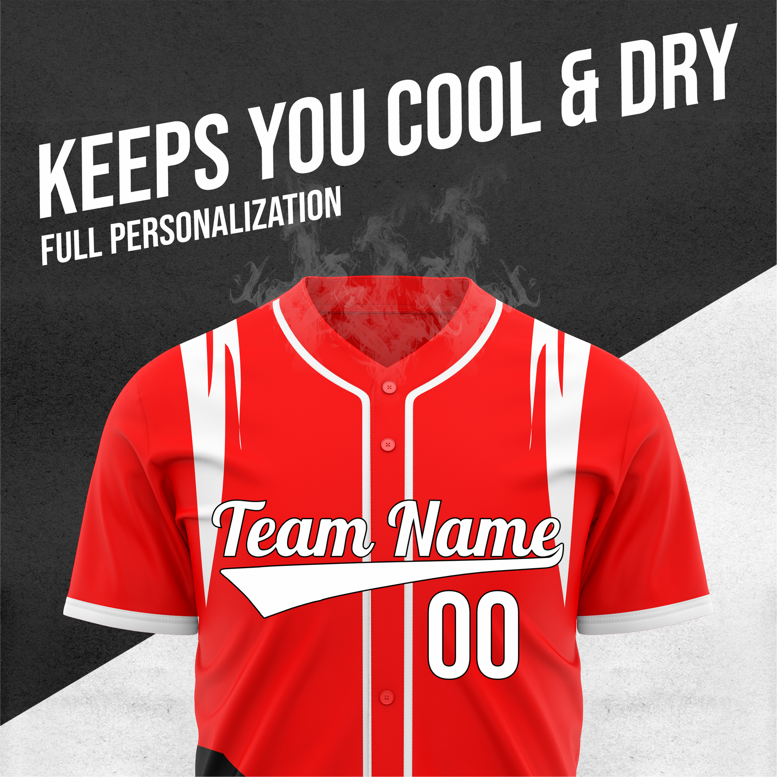 Custom Curve Edge Baseball Red Sports Jersey Personalized Uniform with Name & Number