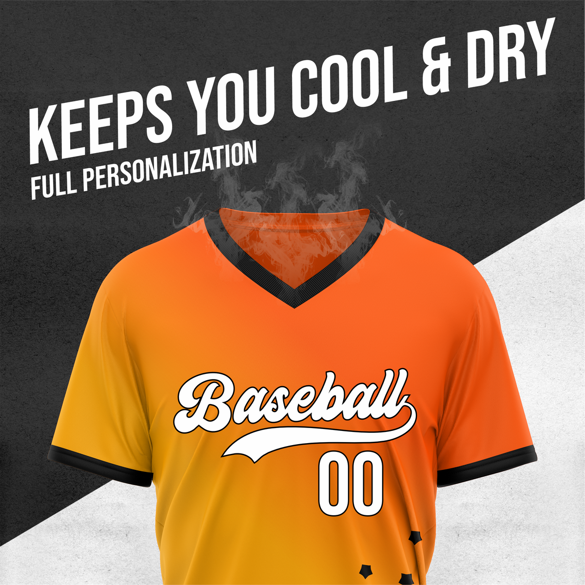 Custom Twilight Stars Baseball Orange Sports Jersey Personalized Uniform with Name & Number