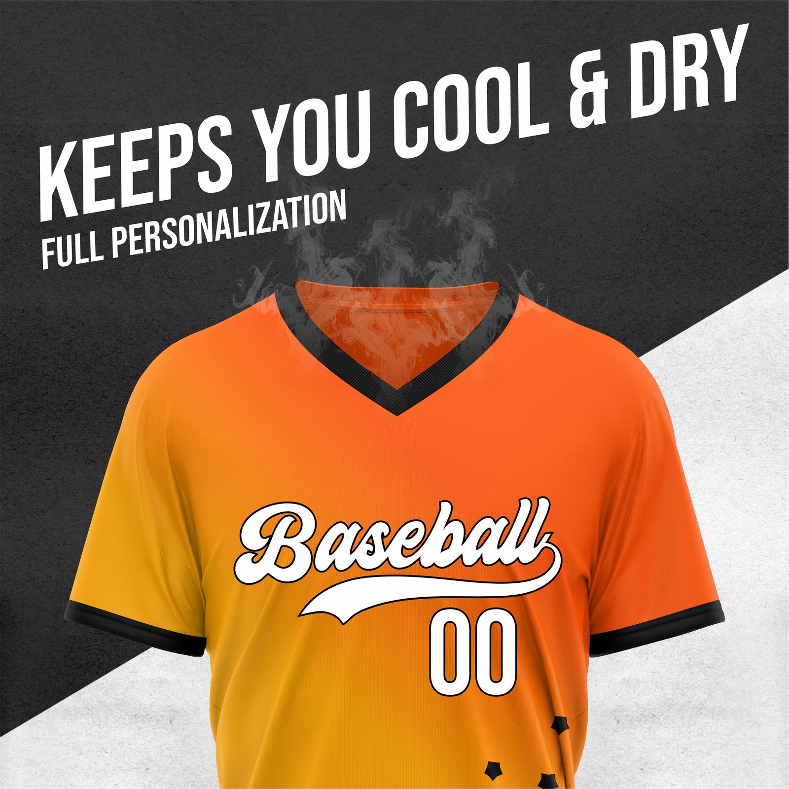Custom Twilight Stars Baseball Orange Sports Jersey Personalized Uniform with Name & Number