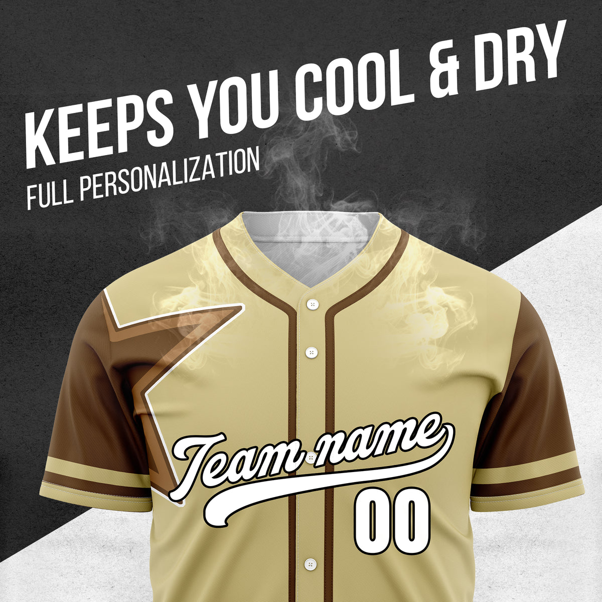 Custom Star Classic Baseball Khaki Sports Jersey Personalized Uniform with Name & Number