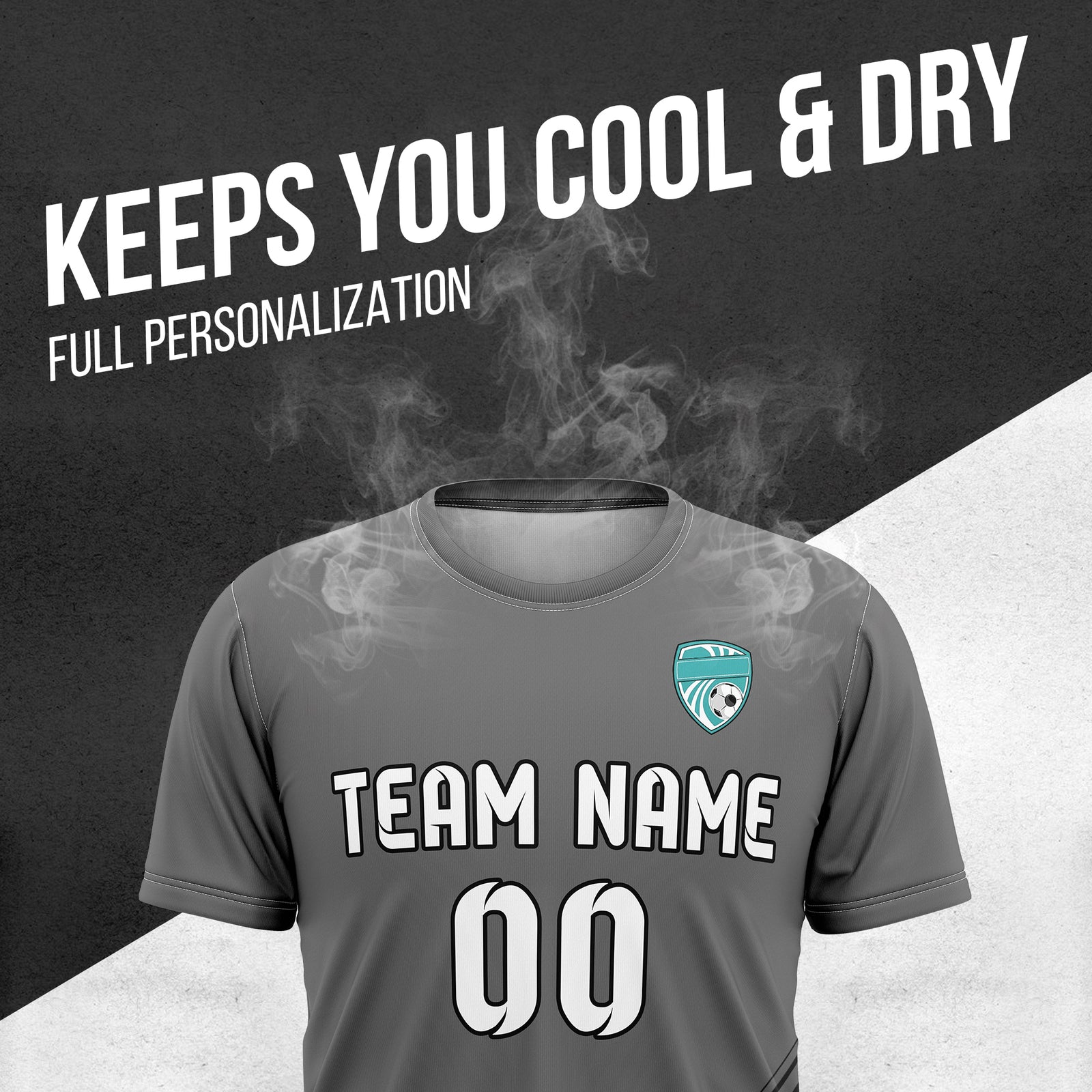 Custom WaveLine Stripe Dark Grey Soccer sport Tops Jersey