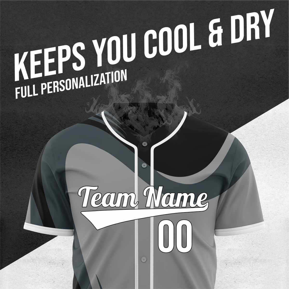 Custom Heritage Flow Baseball Grey Sports Jersey Personalized Uniform with Name & Number
