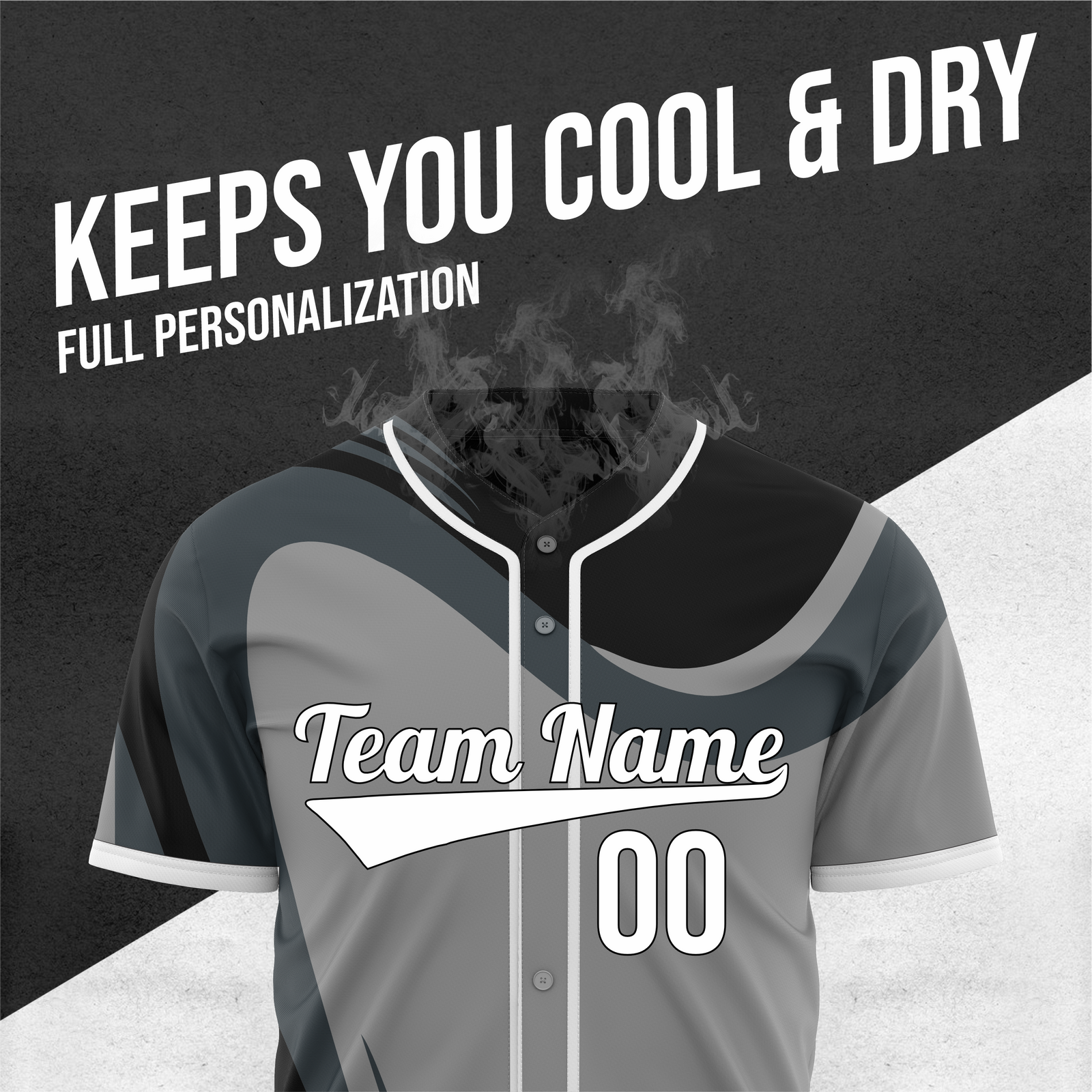 Custom Heritage Flow Baseball Grey Sports Jersey Personalized Uniform with Name & Number