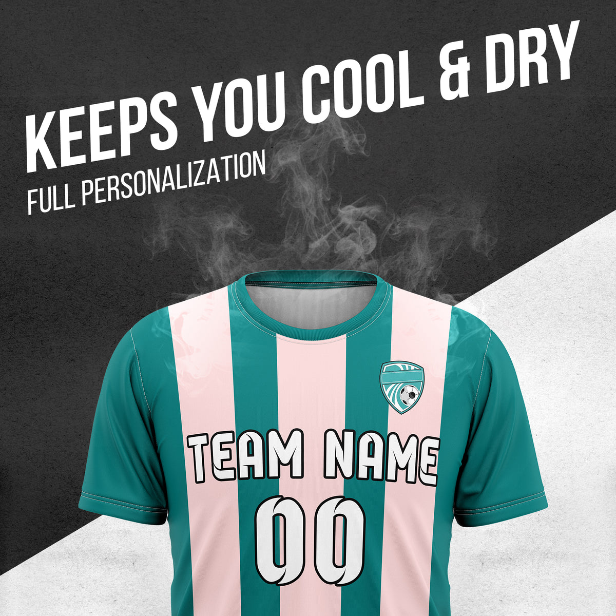 Custom Striker Stripe Teal Soccer sport Tops Jersey