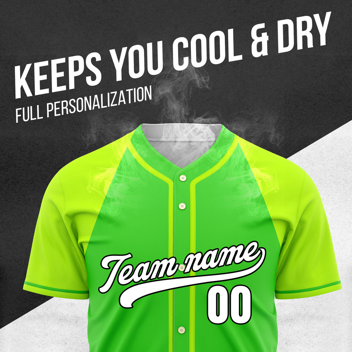 Custom Desert Blaze Neon Green Raglan Style Baseball Sports Jersey Personalized Uniform with Name & Number