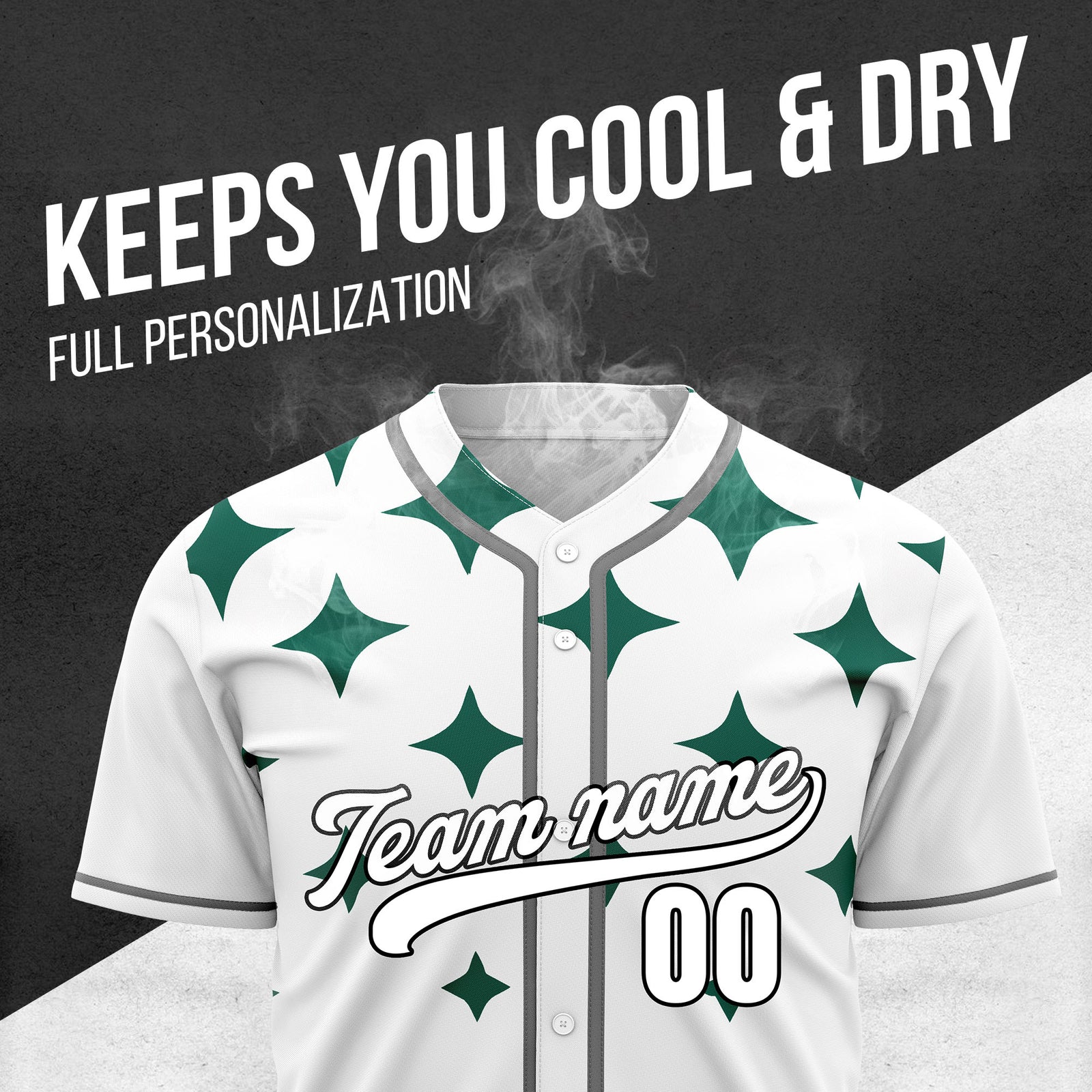 Custom Starlight White Baseball Sports Jersey Personalized Uniform with Name & Number