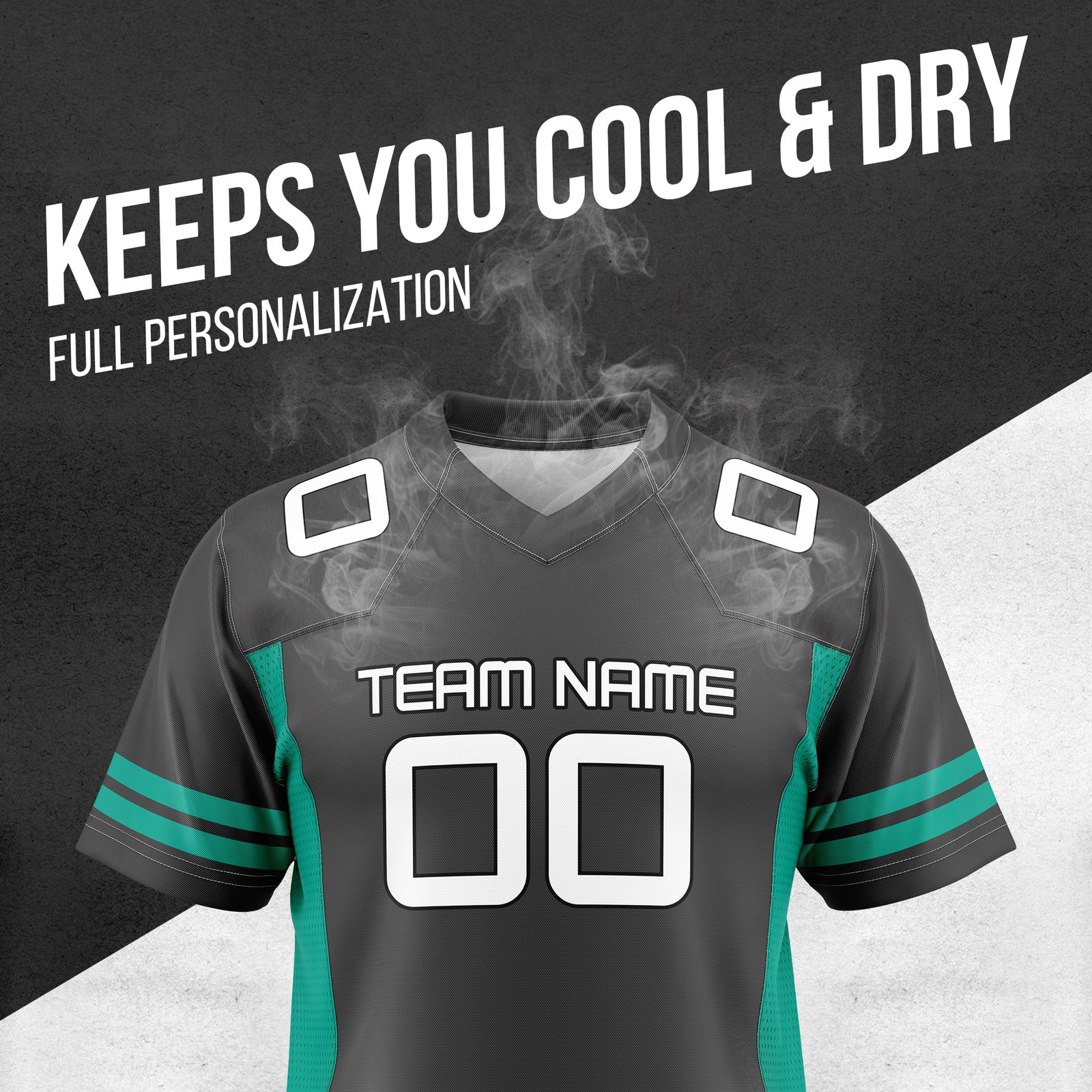 Custom Elite Black Sleeve Line Mesh Authentic Football Jersey