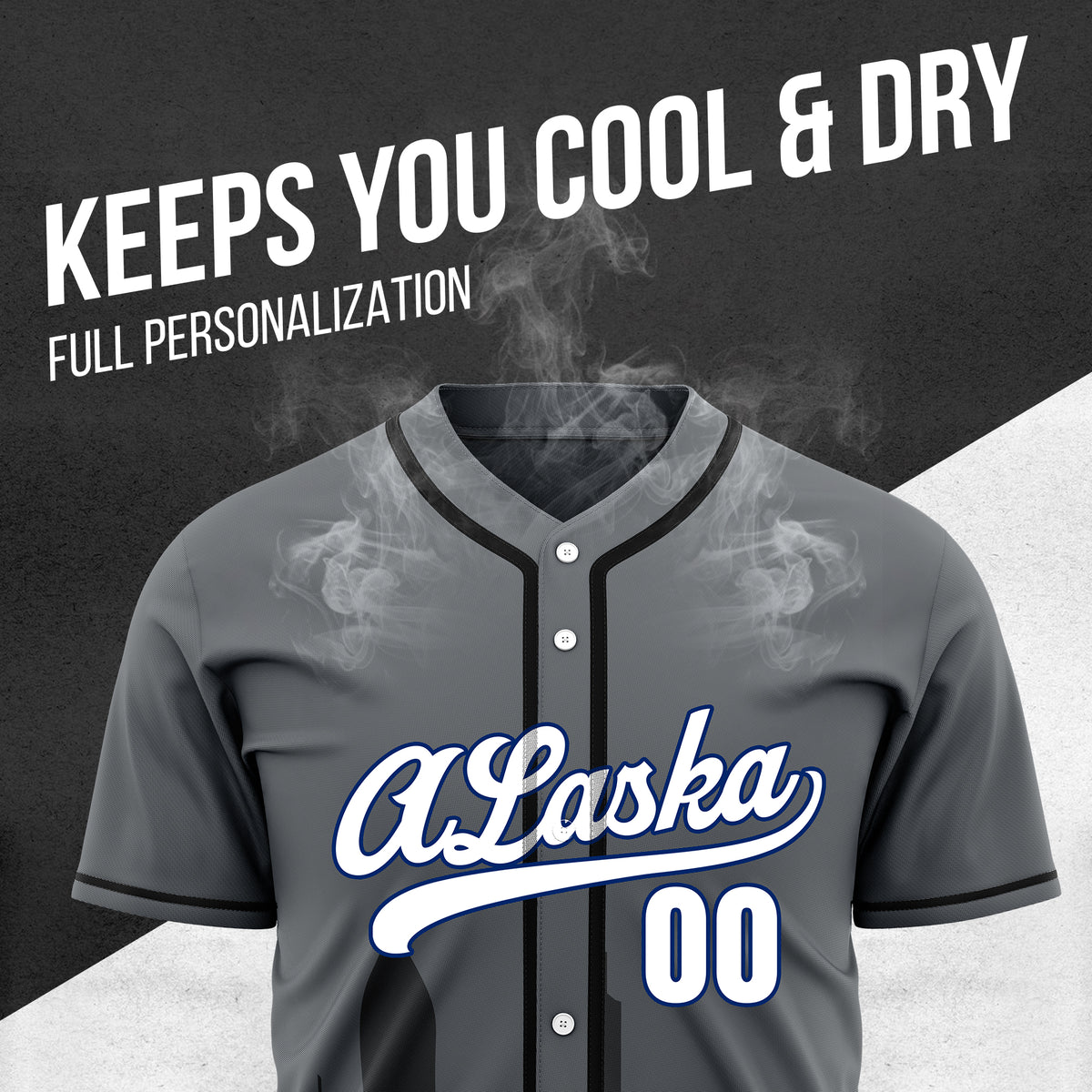 Custom City Horizon Dark Grey Baseball Sports Jersey Personalized Uniform with Name & Number