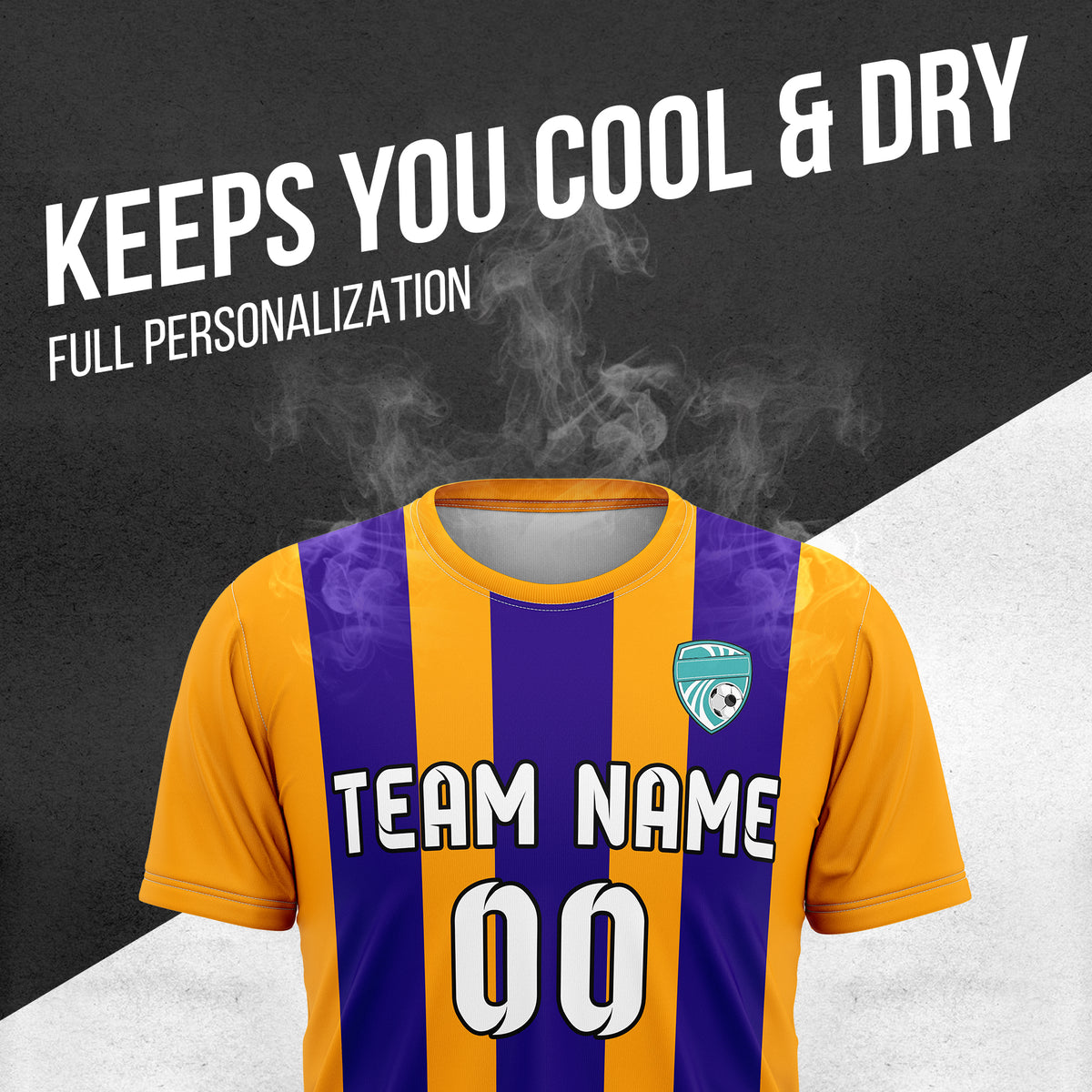 Custom Striker Stripe Orange Soccer sport Tops Jersey