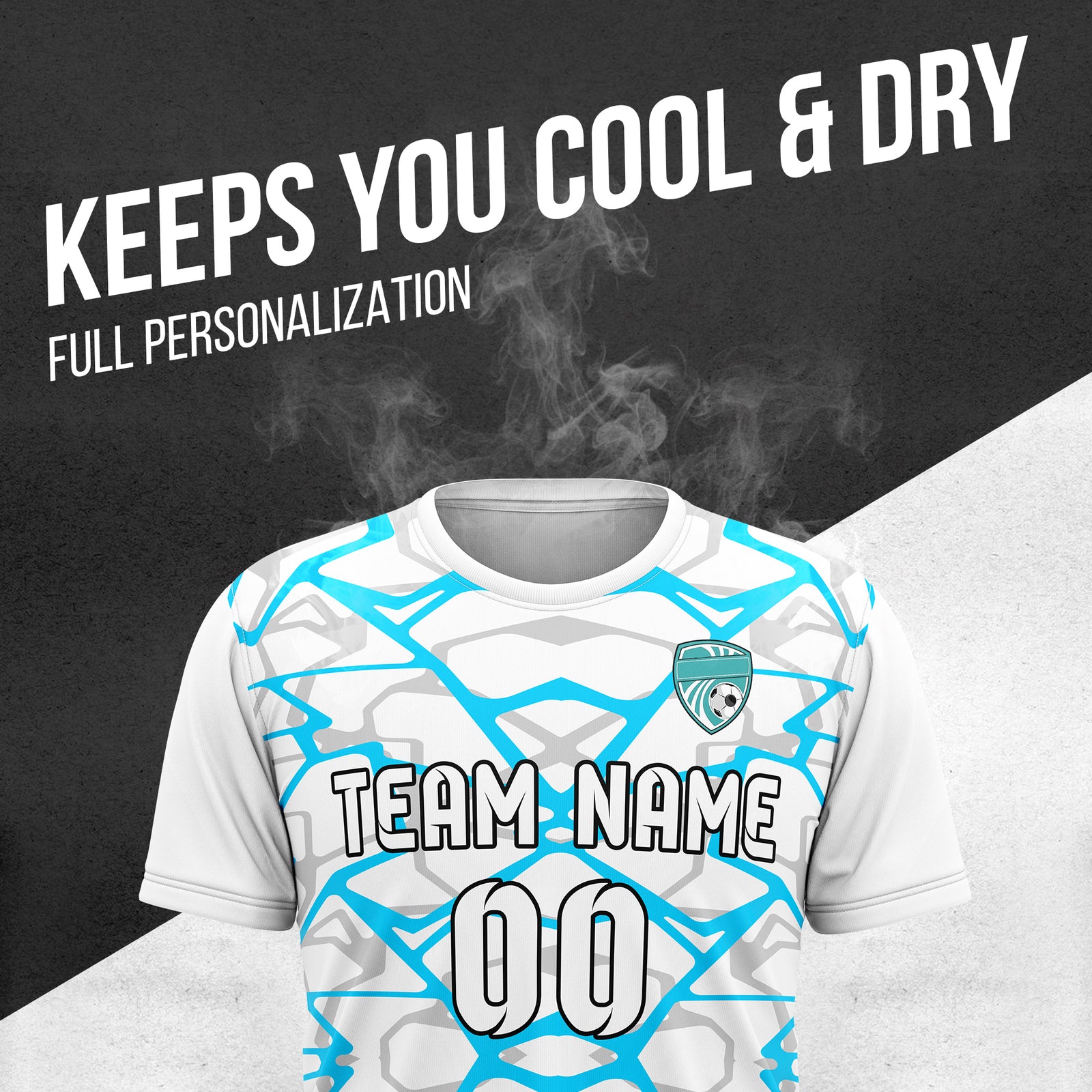 Custom Wild Pulse R-Full Pattern Soccer White Sport Tops Jersey