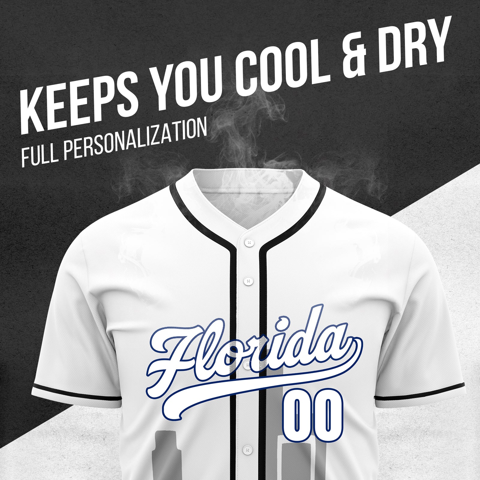 Custom City Flux White Baseball Sports Jersey Personalized Uniform with Name & Number