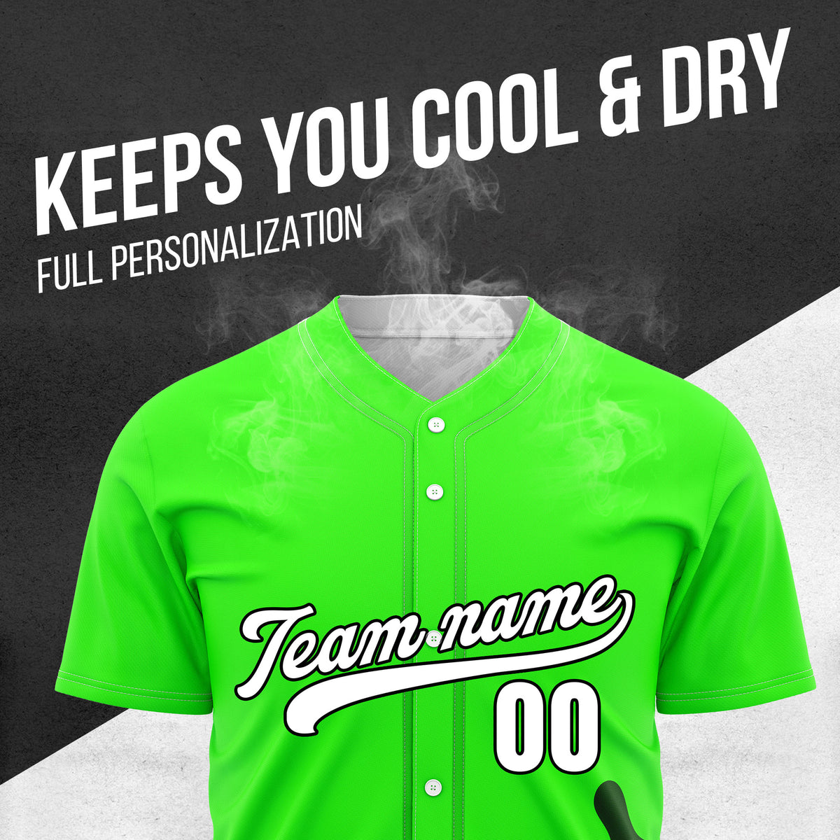 Custom Wave Neon Green Baseball Sport Jersey Personalized Uniform with Name & Number
