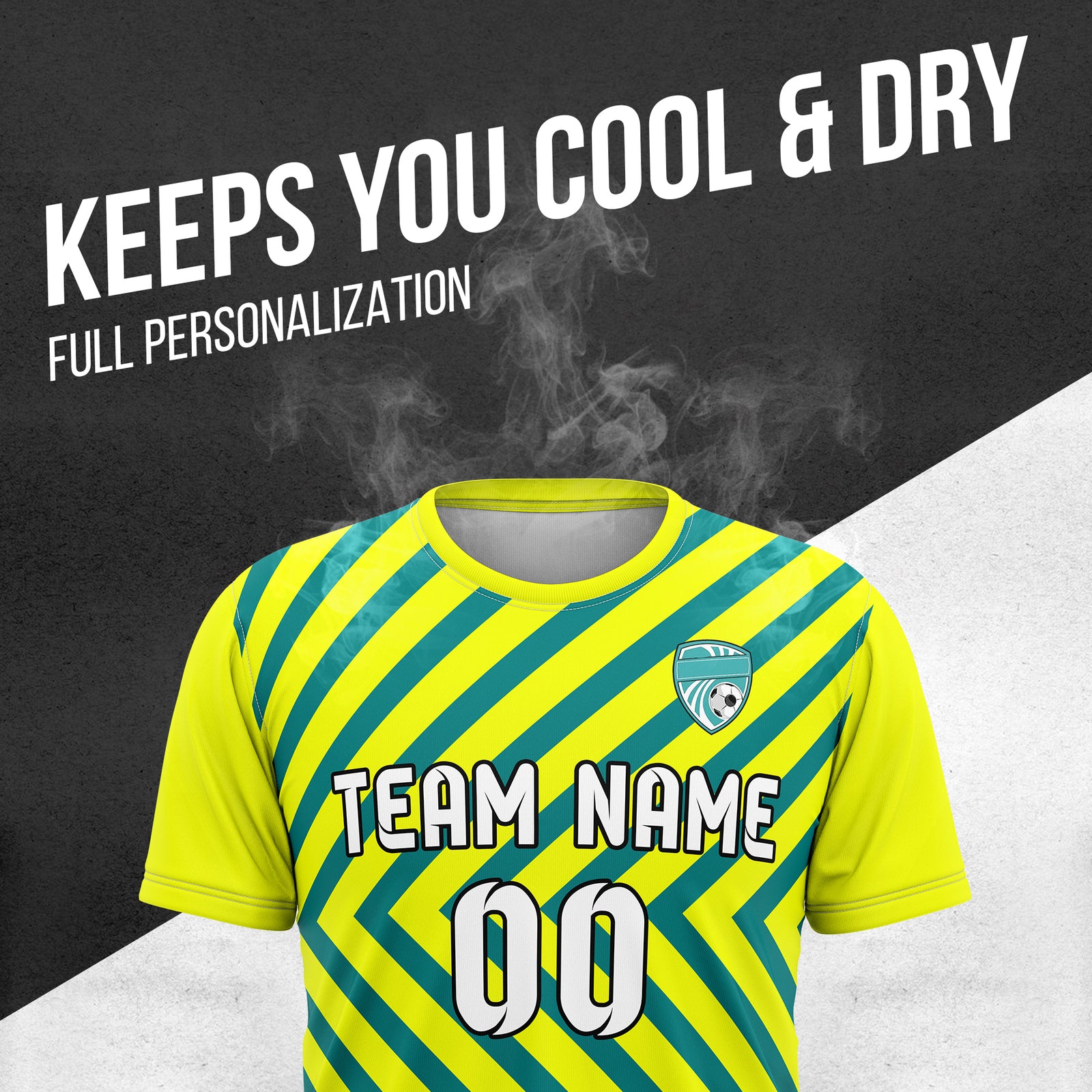Custom SwiftStripe Yellow Soccer sport Tops Jersey