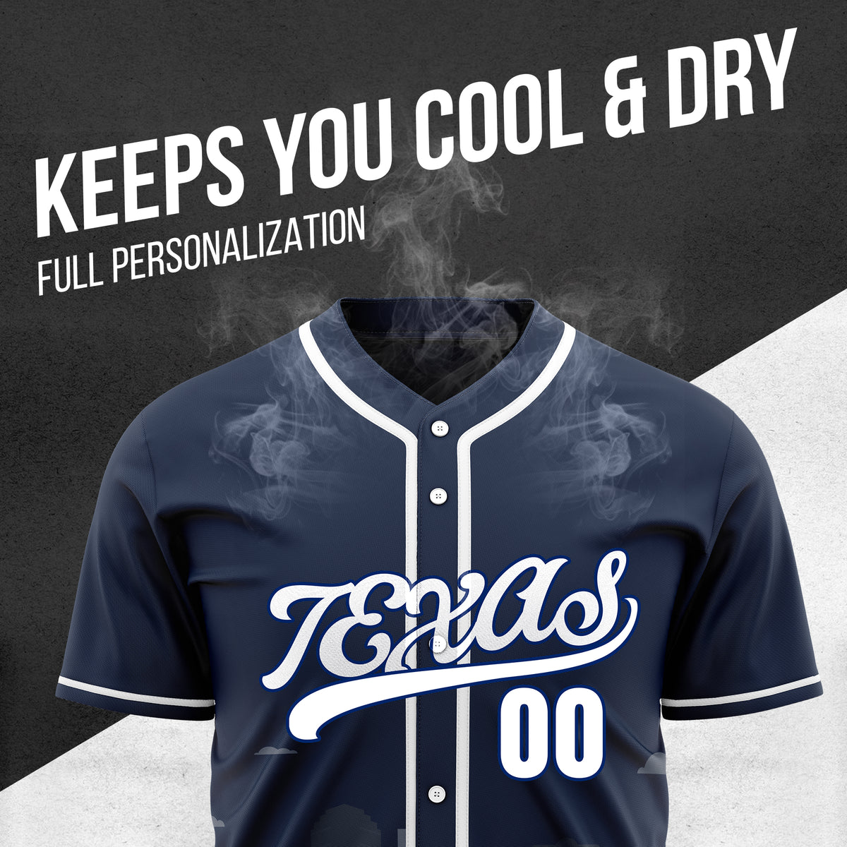 Custom City Lights Navy Baseball Sports Jersey Personalized Uniform with Name & Number
