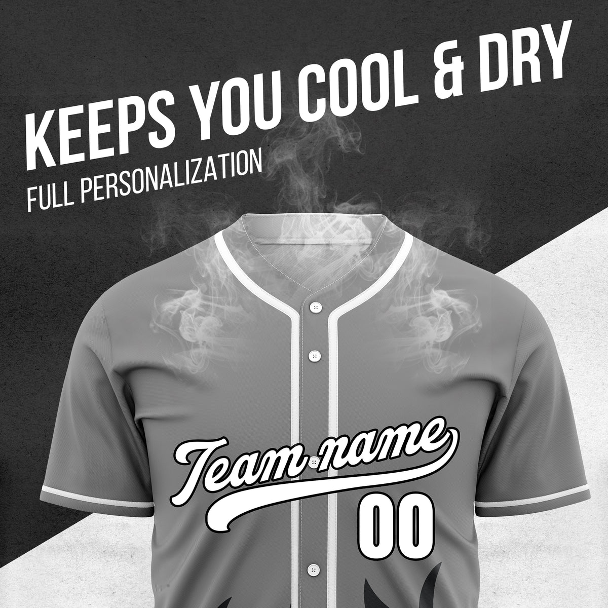Custom Burnout Grey Baseball Sports Jersey Personalized Uniform with Name & Number