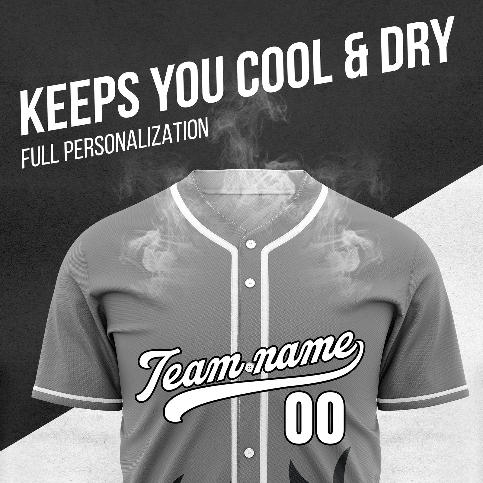 Custom Burnout Grey Baseball Sports Jersey Personalized Uniform with Name & Number