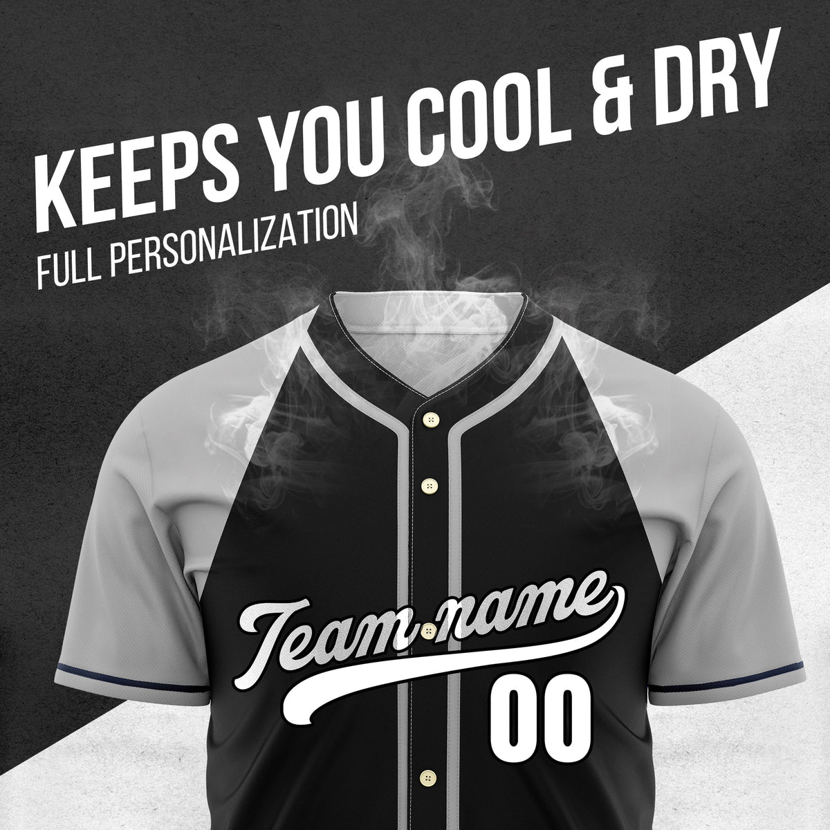 Custom Desert Blaze Black Raglan Style Baseball Sports Jersey Personalized Uniform with Name & Number
