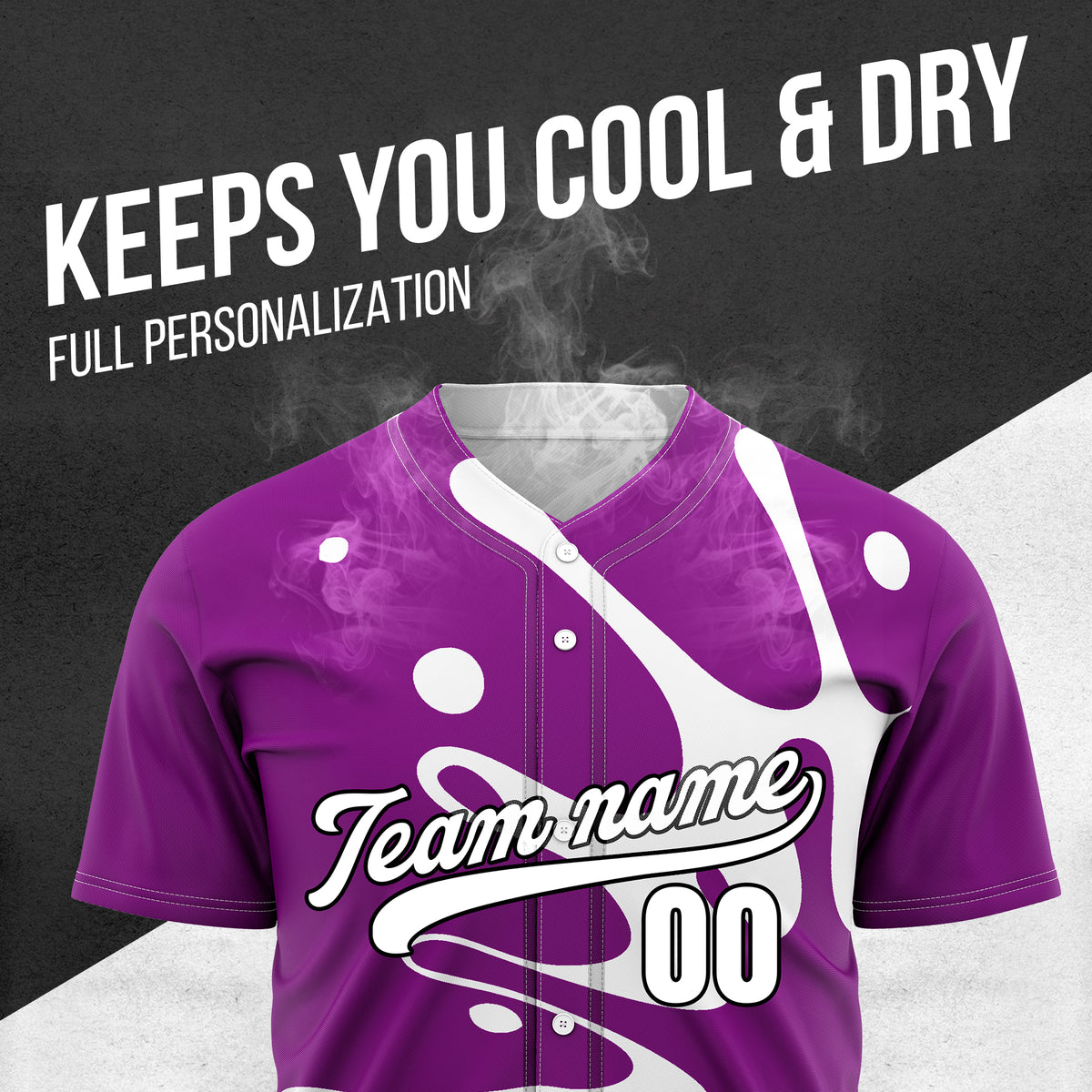 Custom Ink Surge Purple Sports Jersey Personalized Uniform with Name & Number