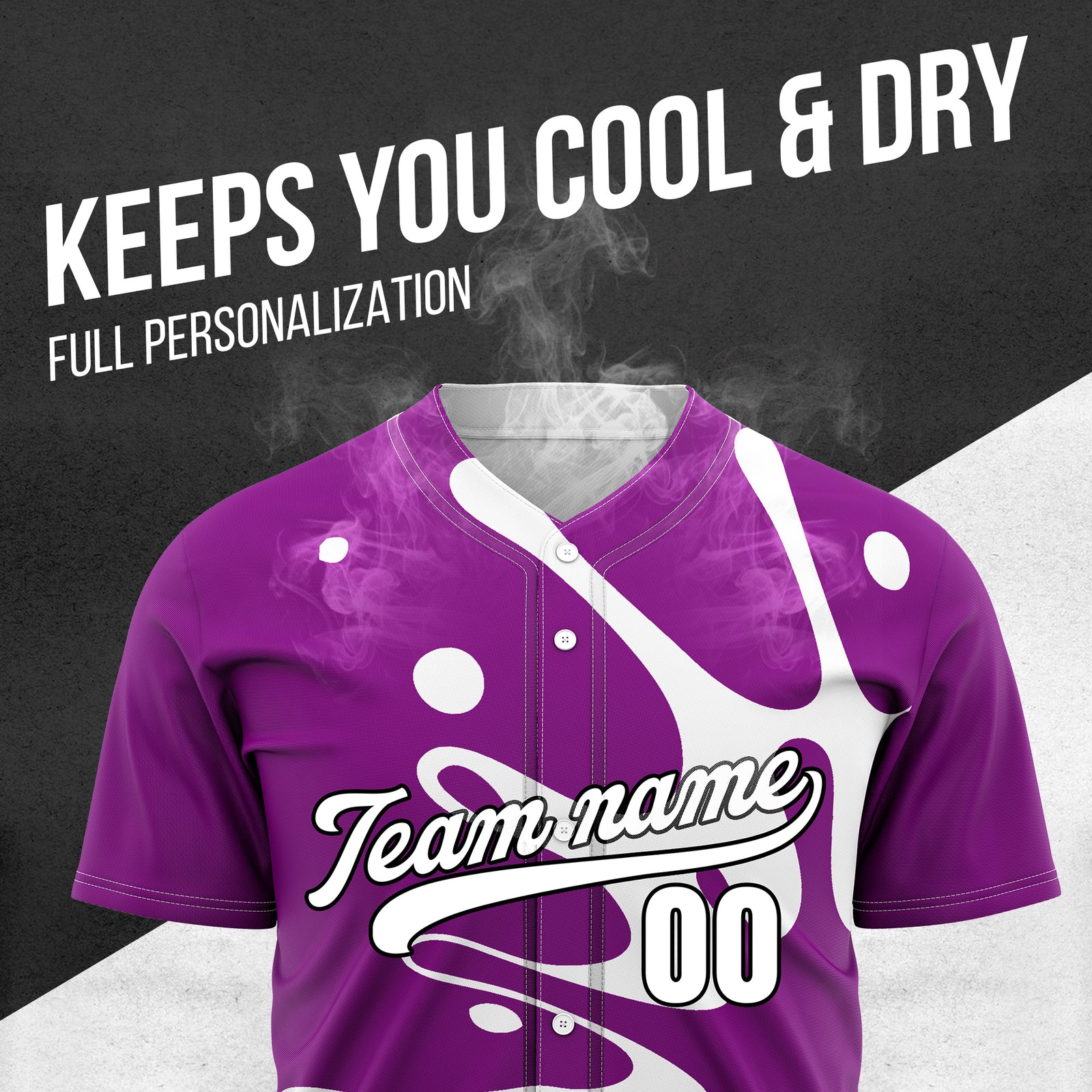 Custom Ink Surge Purple Sports Jersey Personalized Uniform with Name & Number