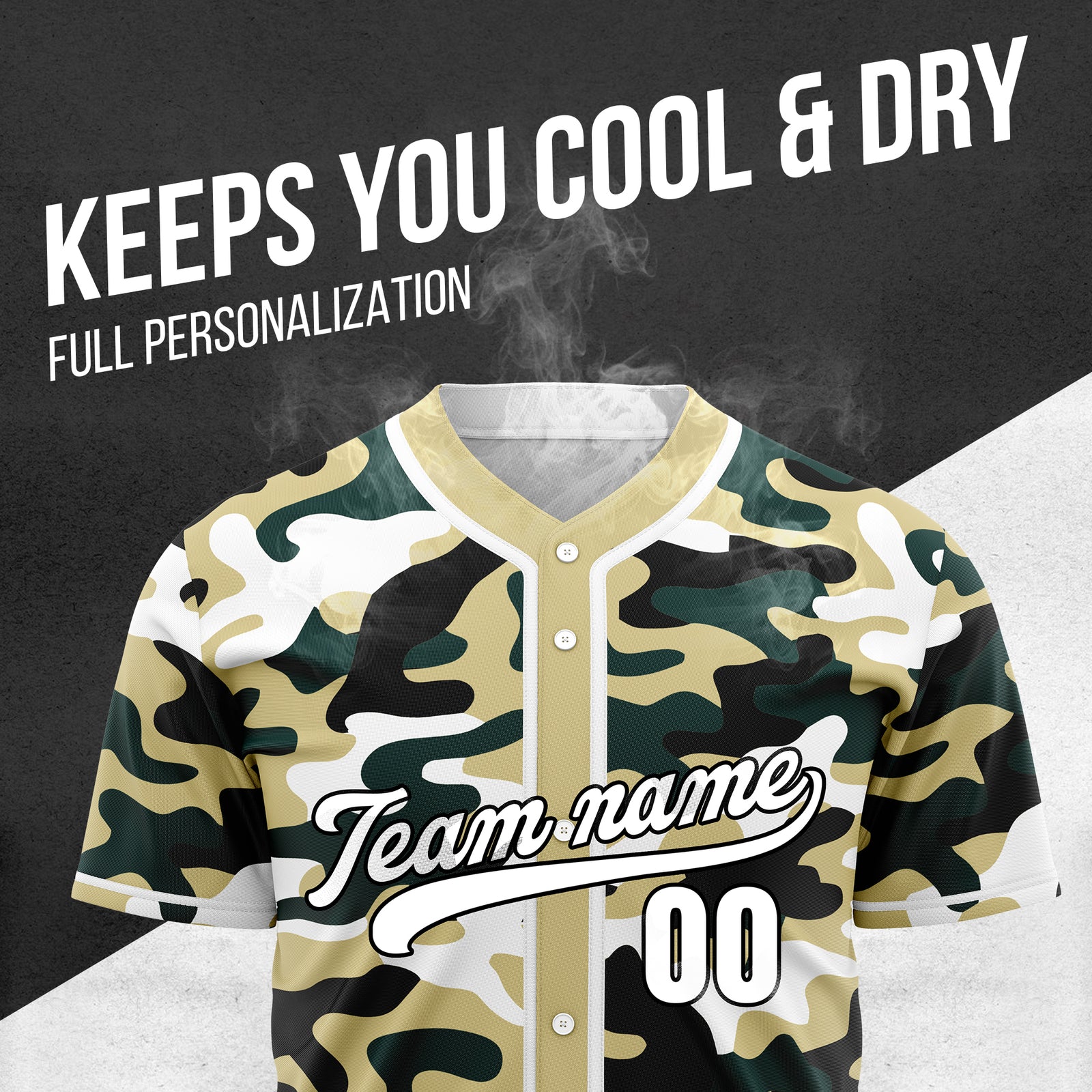 Custom Shadow Command Khaki Baseball Sports Jersey Personalized Uniform with Name & Number
