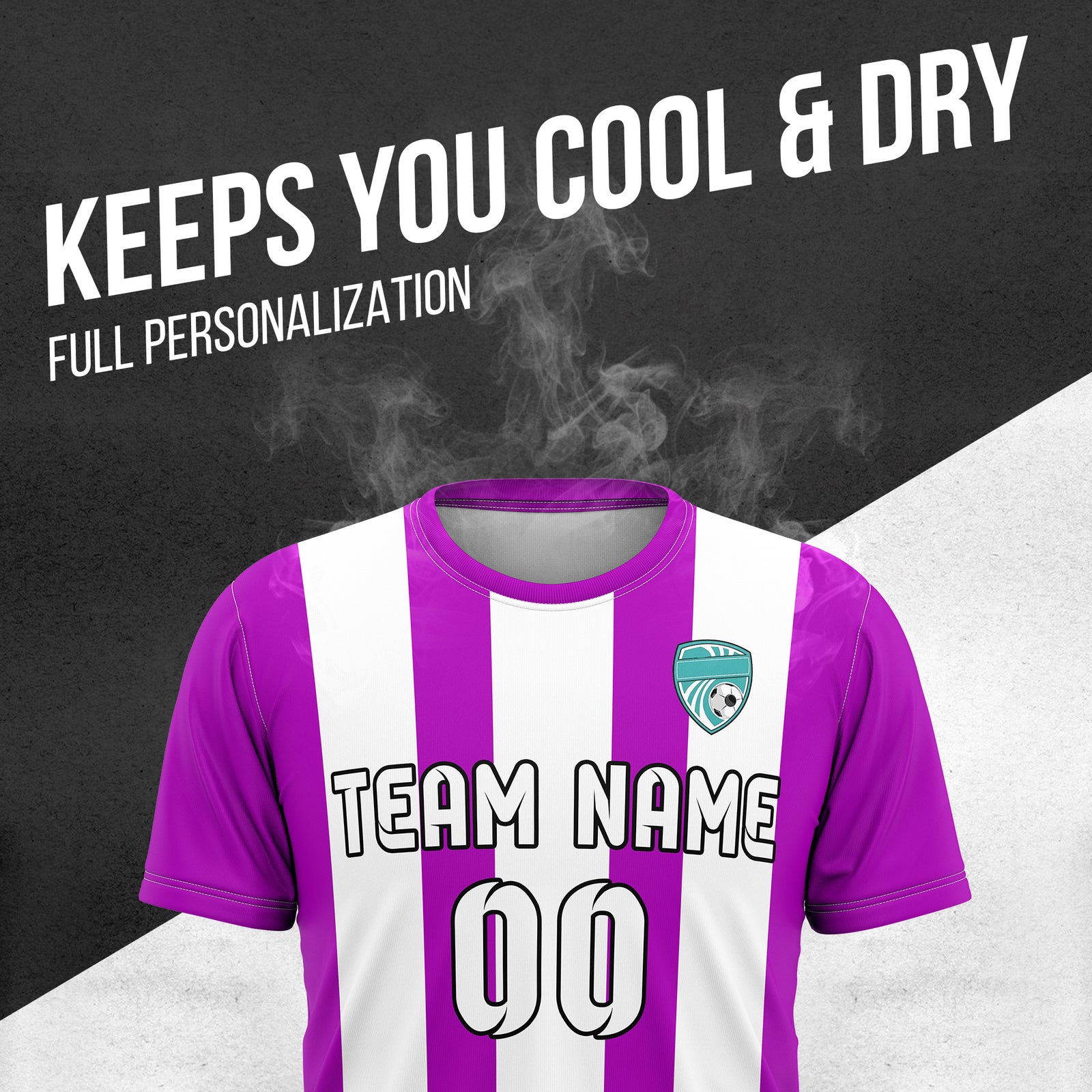 Custom Striker Stripe Purple Soccer sport Tops Jersey