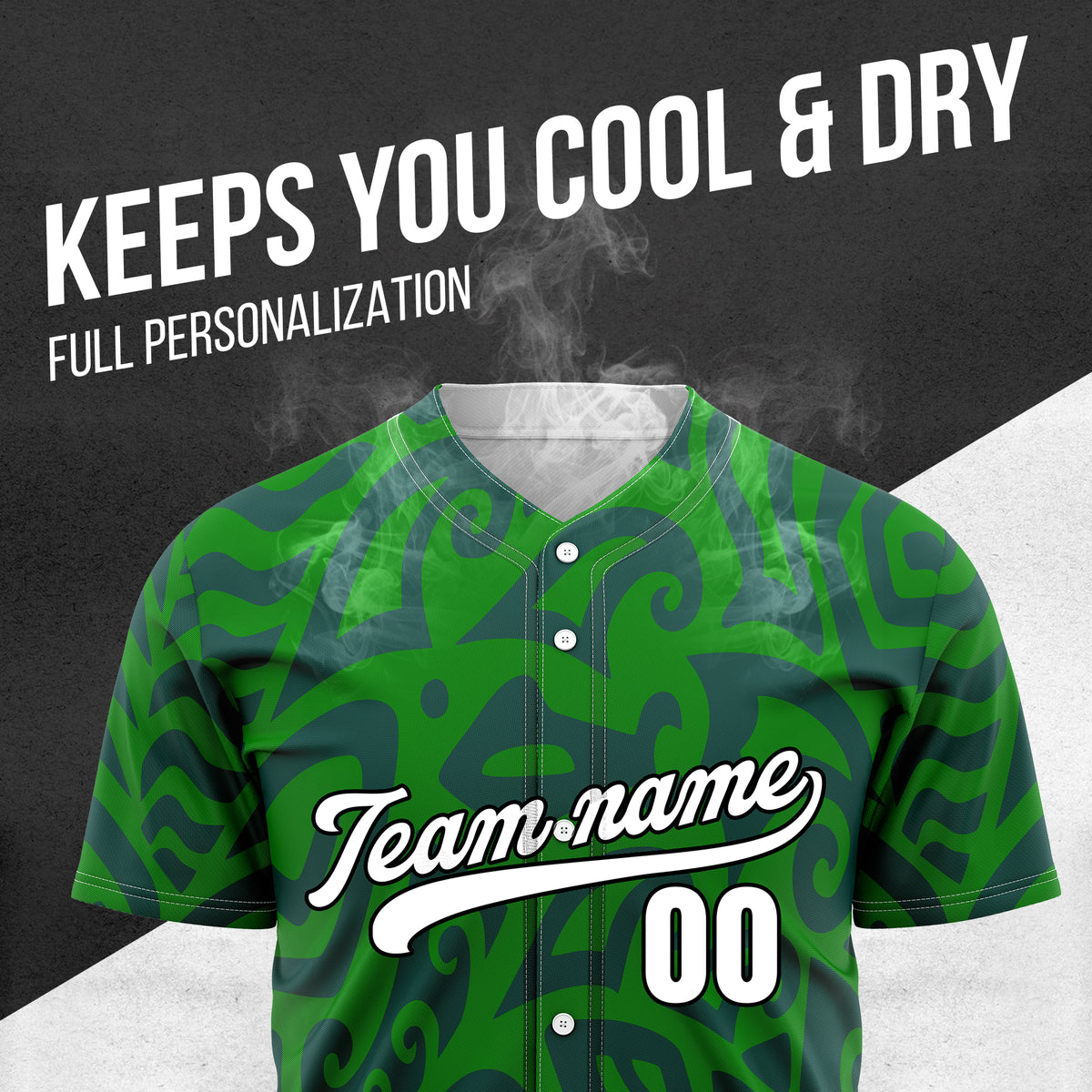 Custom Hawaii Blaze Green Baseball Sports Jersey Personalized Uniform with Name & Number