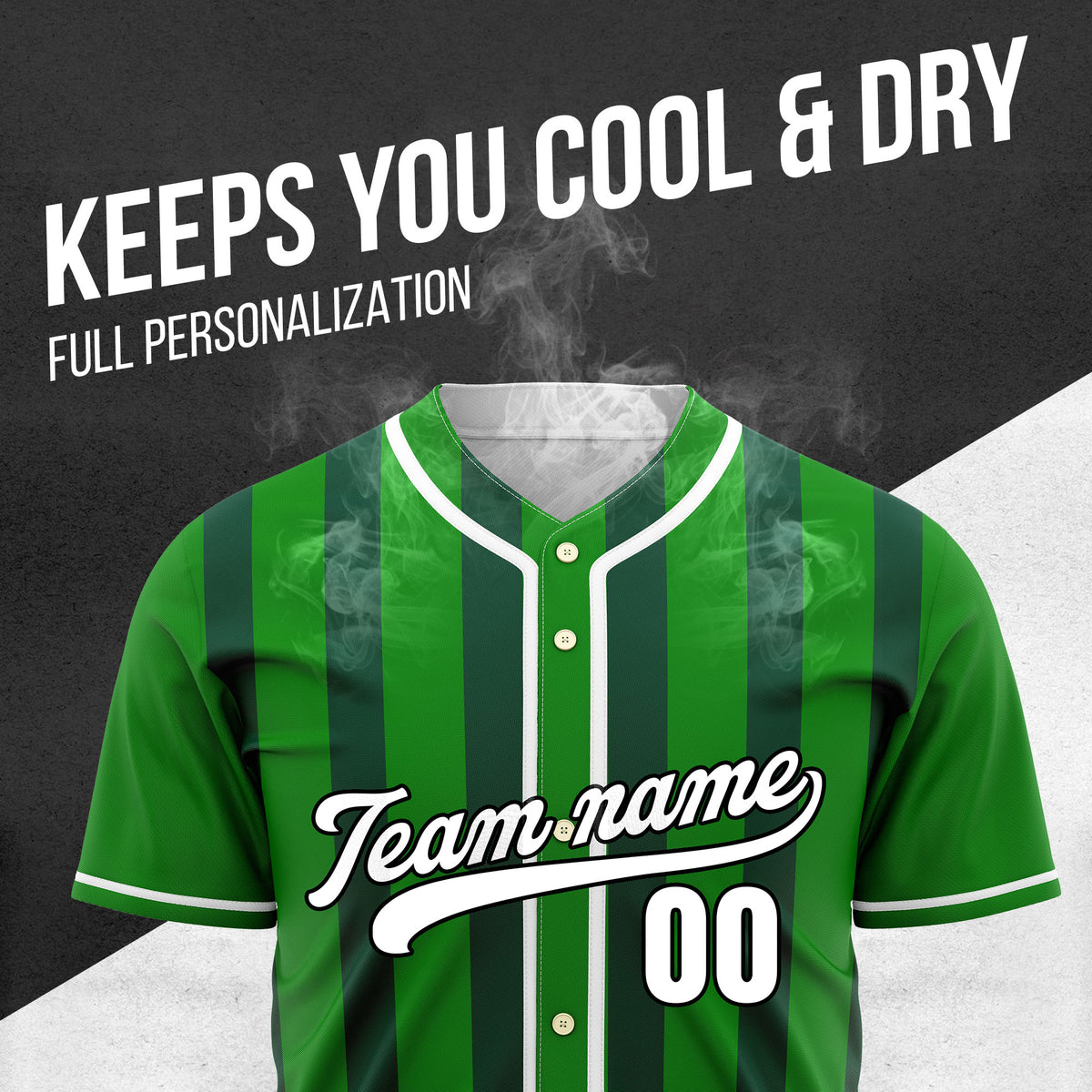 Custom Strikeforce Green Raglan Style Baseball Sports Jersey Personalized Uniform with Name & Number