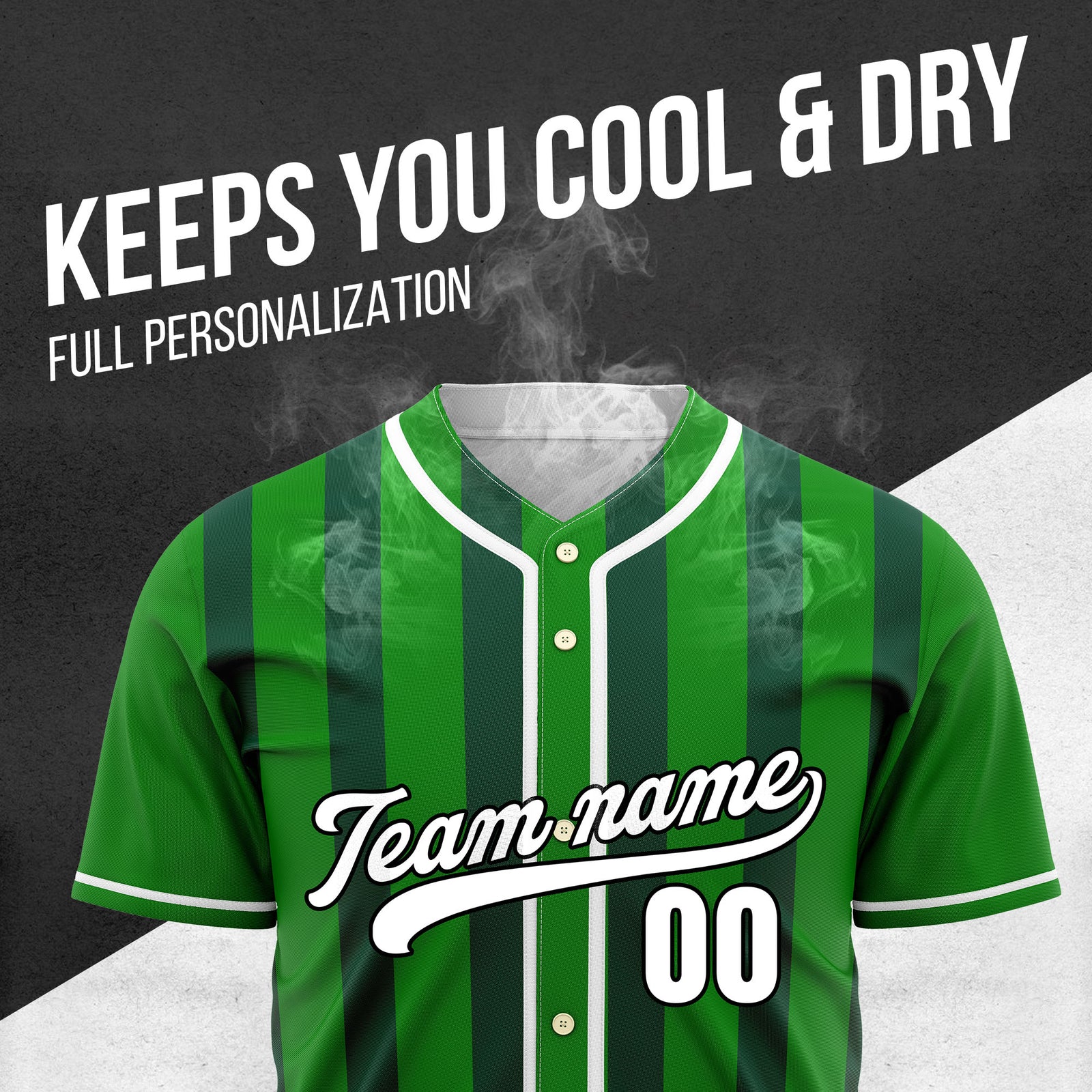 Custom Strikeforce Green Raglan Style Baseball Sports Jersey Personalized Uniform with Name & Number