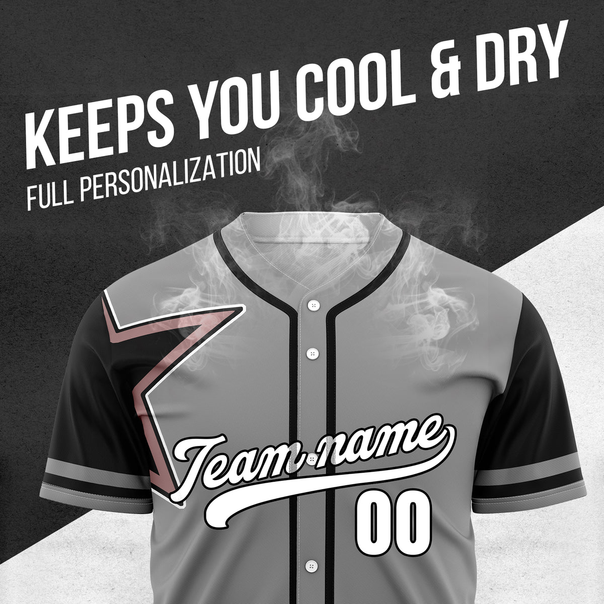 Custom Star Classic Baseball Grey Sports Jersey Personalized Uniform with Name & Number