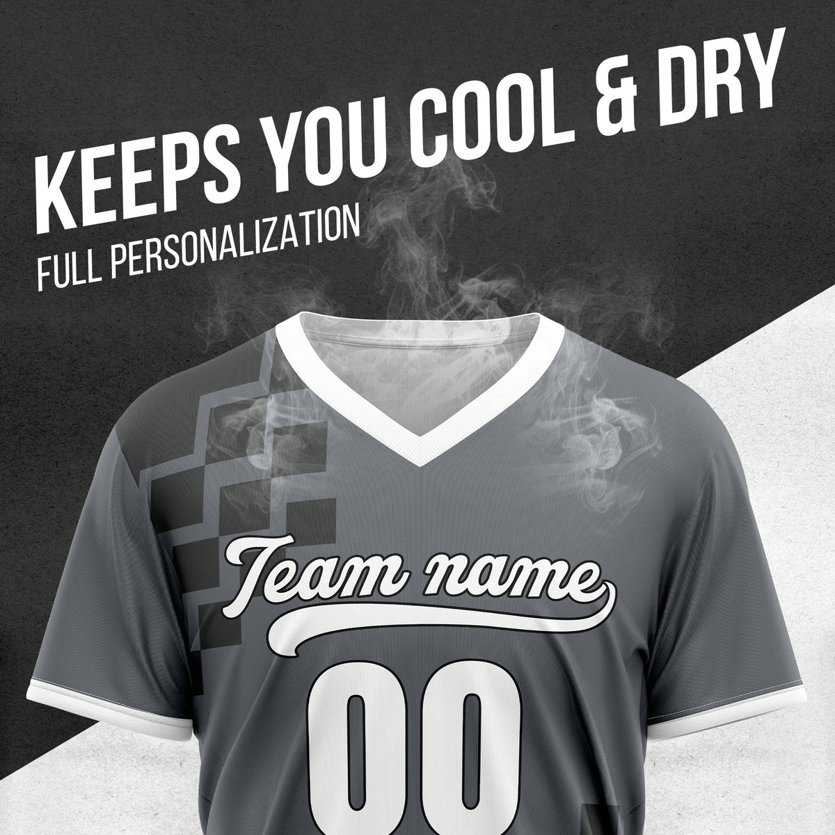 Custom Shadow Pixel Dark Grey Baseball Sports Jersey Personalized Uniform with Name & Number