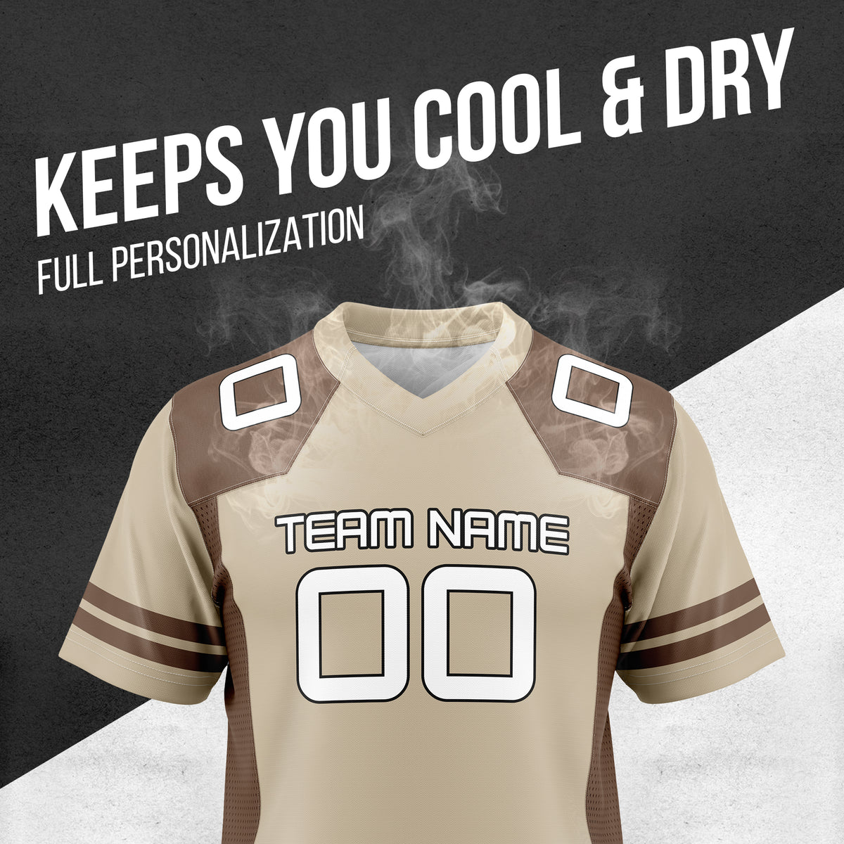 Custom Elite Khaki Color Block Mesh Authentic Football Jersey