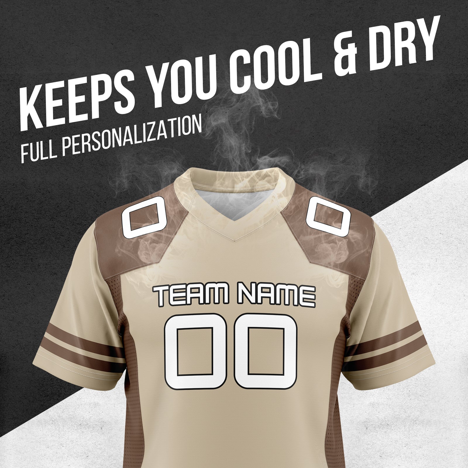Custom Elite Khaki Color Block Mesh Authentic Football Jersey