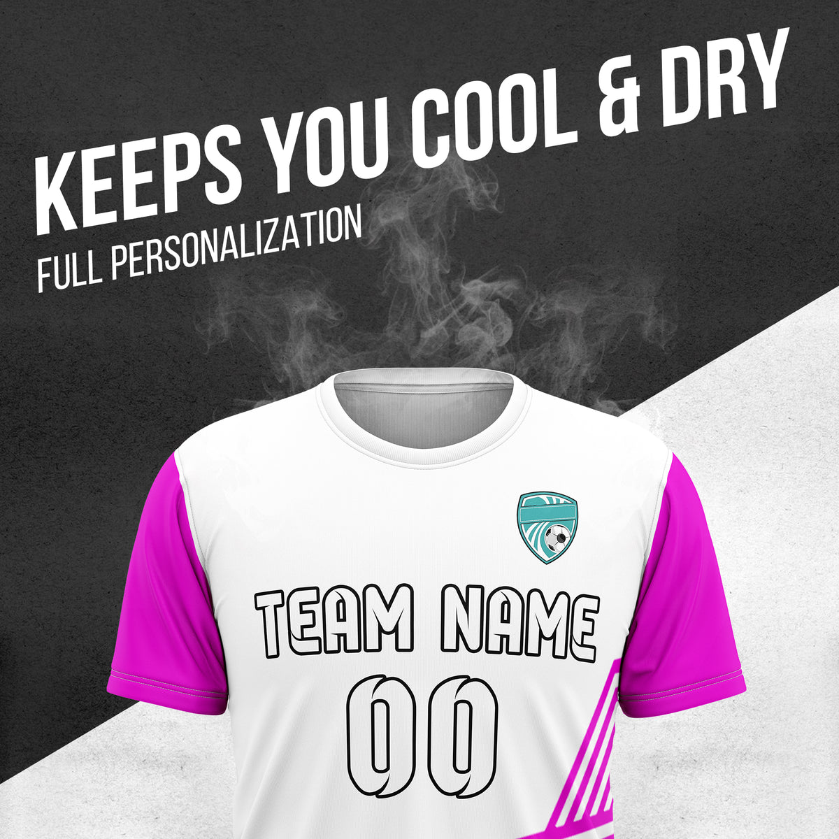 Custom Rapid Line R Side Pattern White Soccer sport Tops Jersey