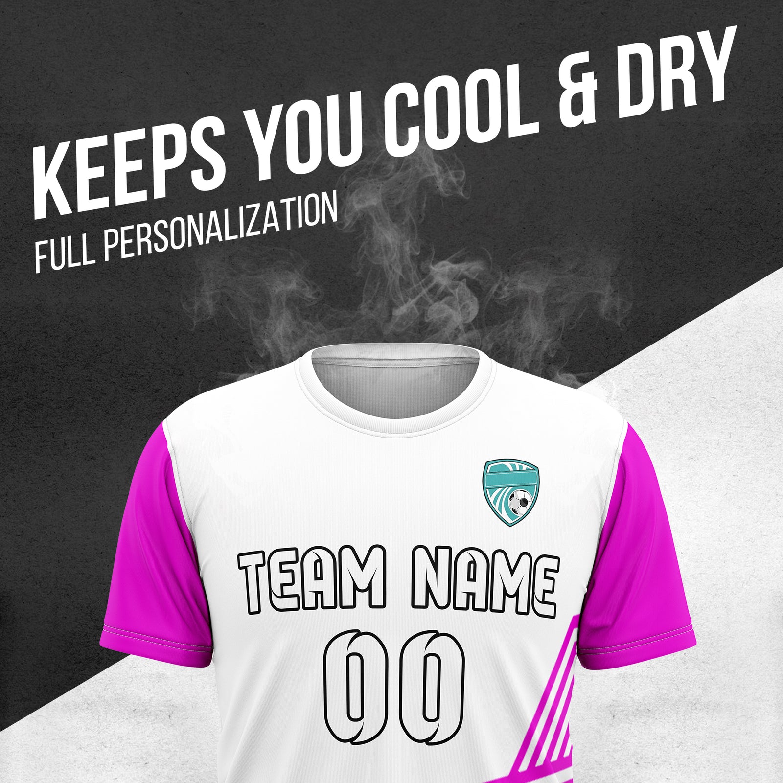 Custom Rapid Line R Side Pattern White Soccer sport Tops Jersey