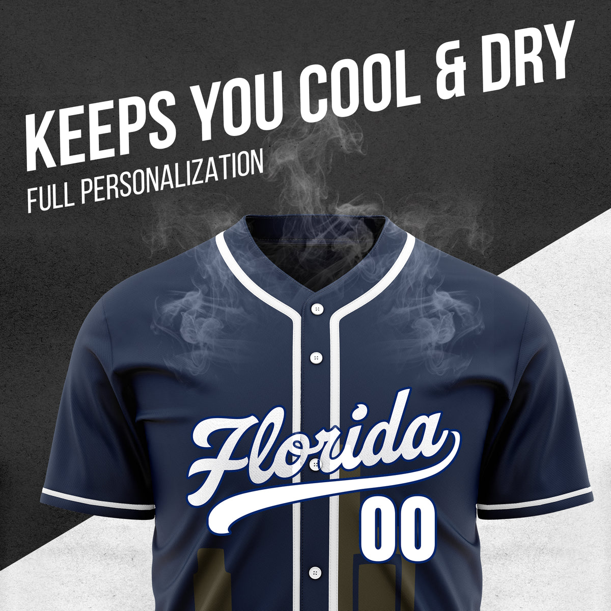 Custom City Flux Navy Baseball Sports Jersey Personalized Uniform with Name & Number