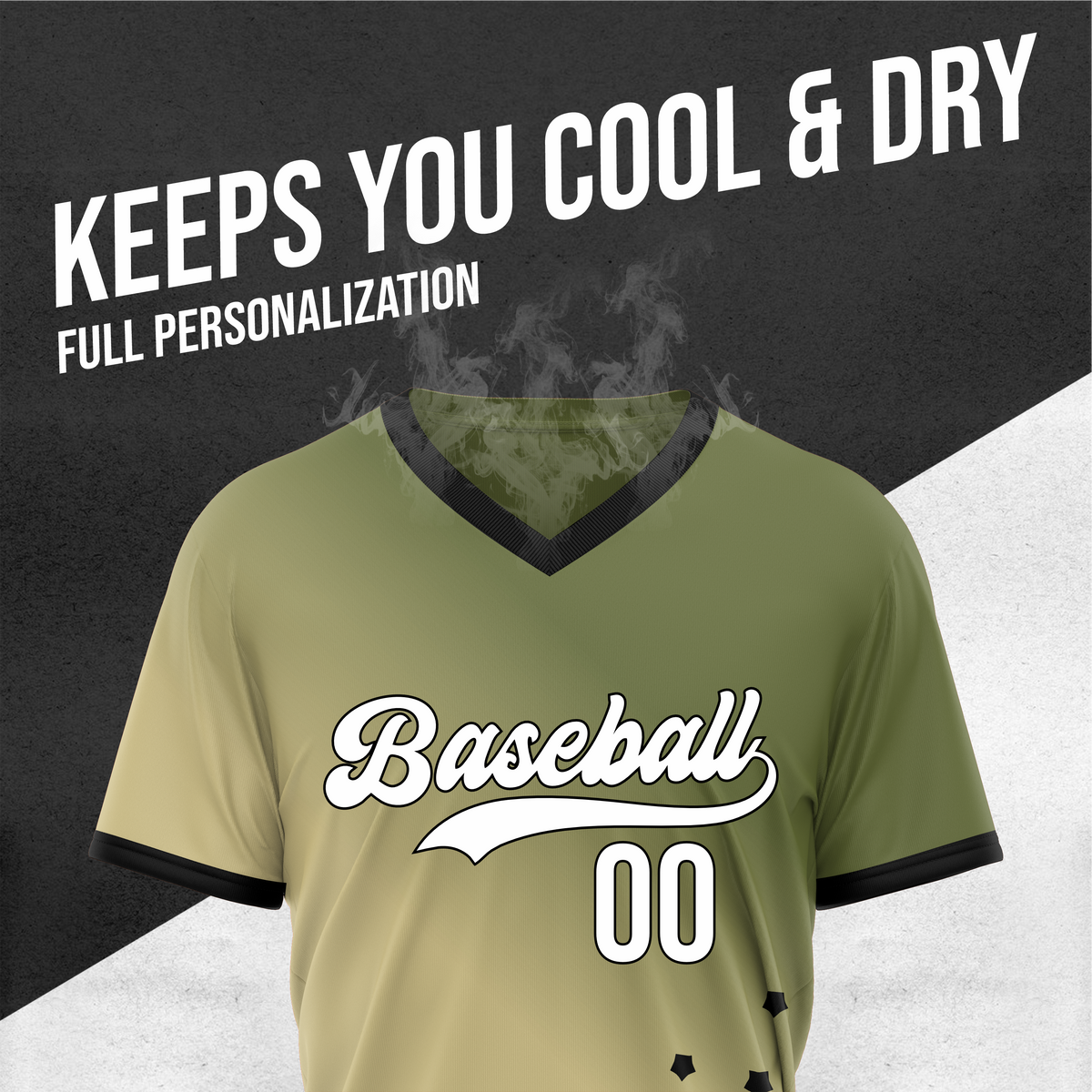 Custom Twilight Stars Baseball Khaki Sports Jersey Personalized Uniform with Name & Number