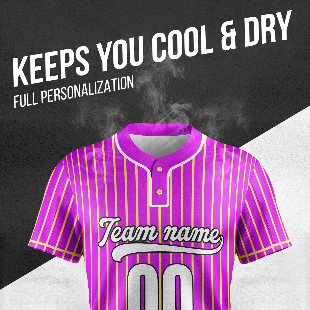 Custom Pinstripe Baseball Purple Sports Jersey Personalized Uniform with Name & Number