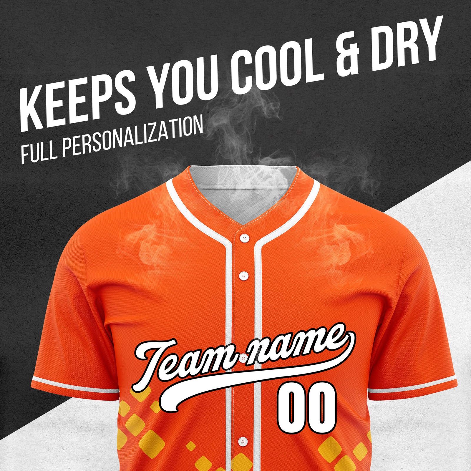 Custom Shadow Sparks Orange Baseball Sports Jersey Personalized Uniform with Name & Number