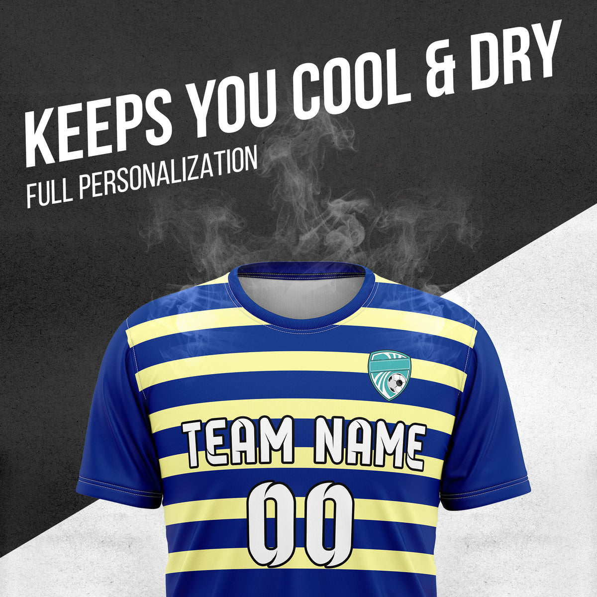 Custom Royal Stripe Navy Soccer sport Tops Jersey