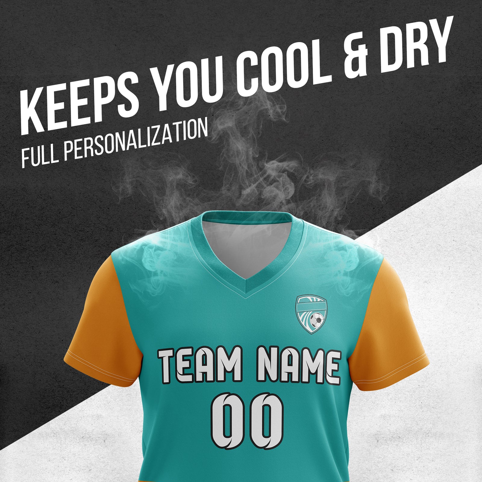 Custom BaseLine V Stripe Pattern Teal Soccer sport Tops Jersey