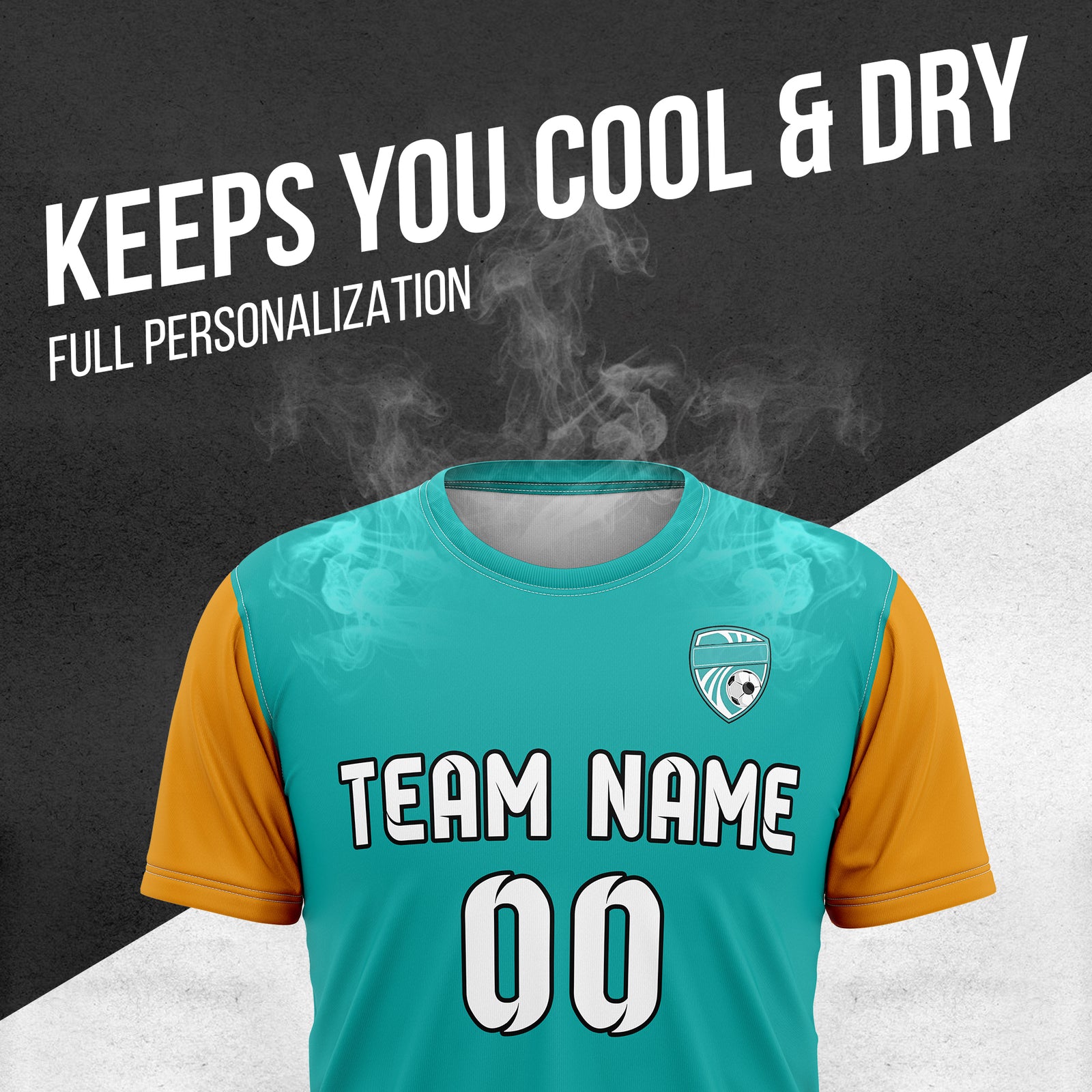 Custom BaseLine Stripe Teal Soccer sport Tops Jersey