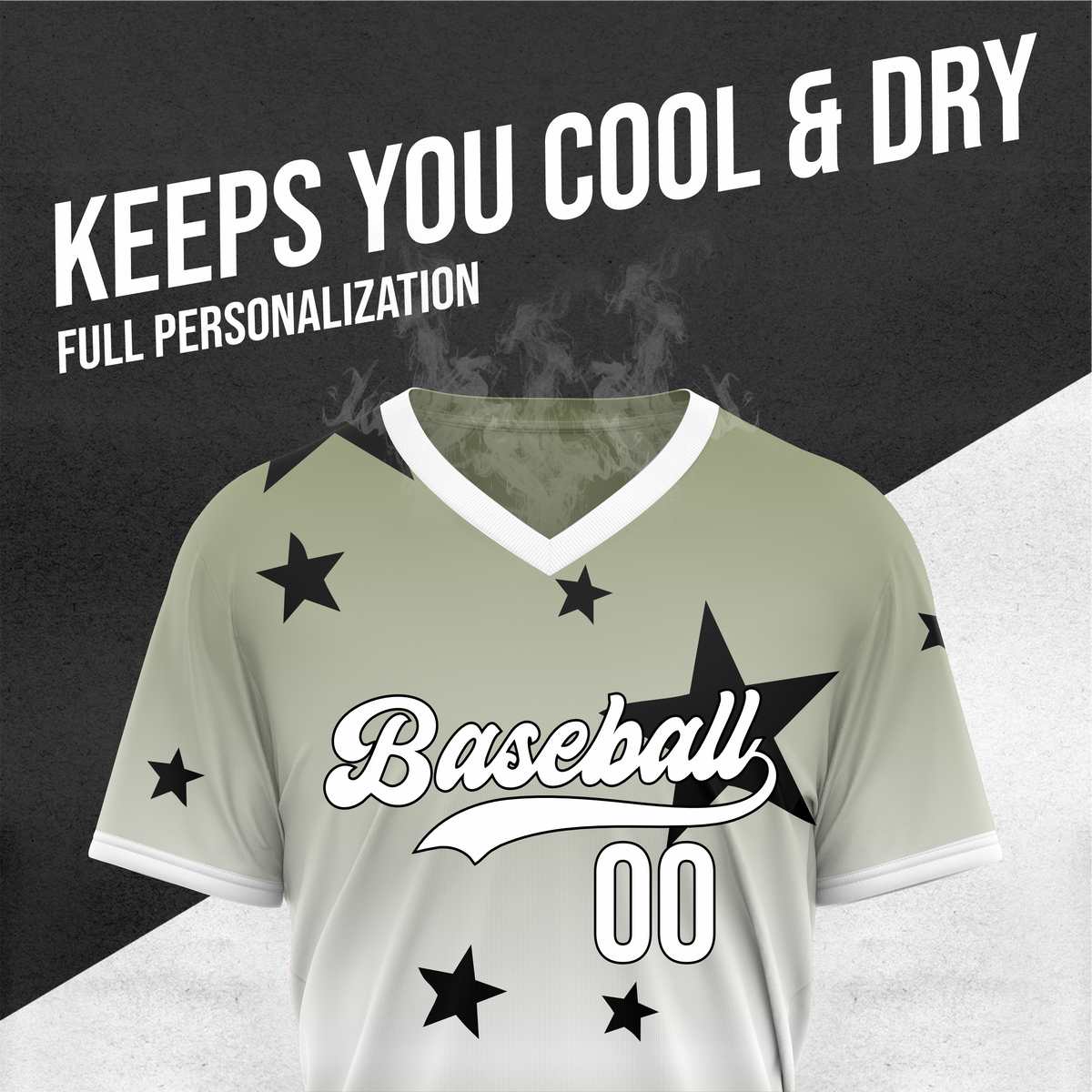 Custom Starfall Gradient Baseball White Sports Jersey Personalized Uniform with Name & Number