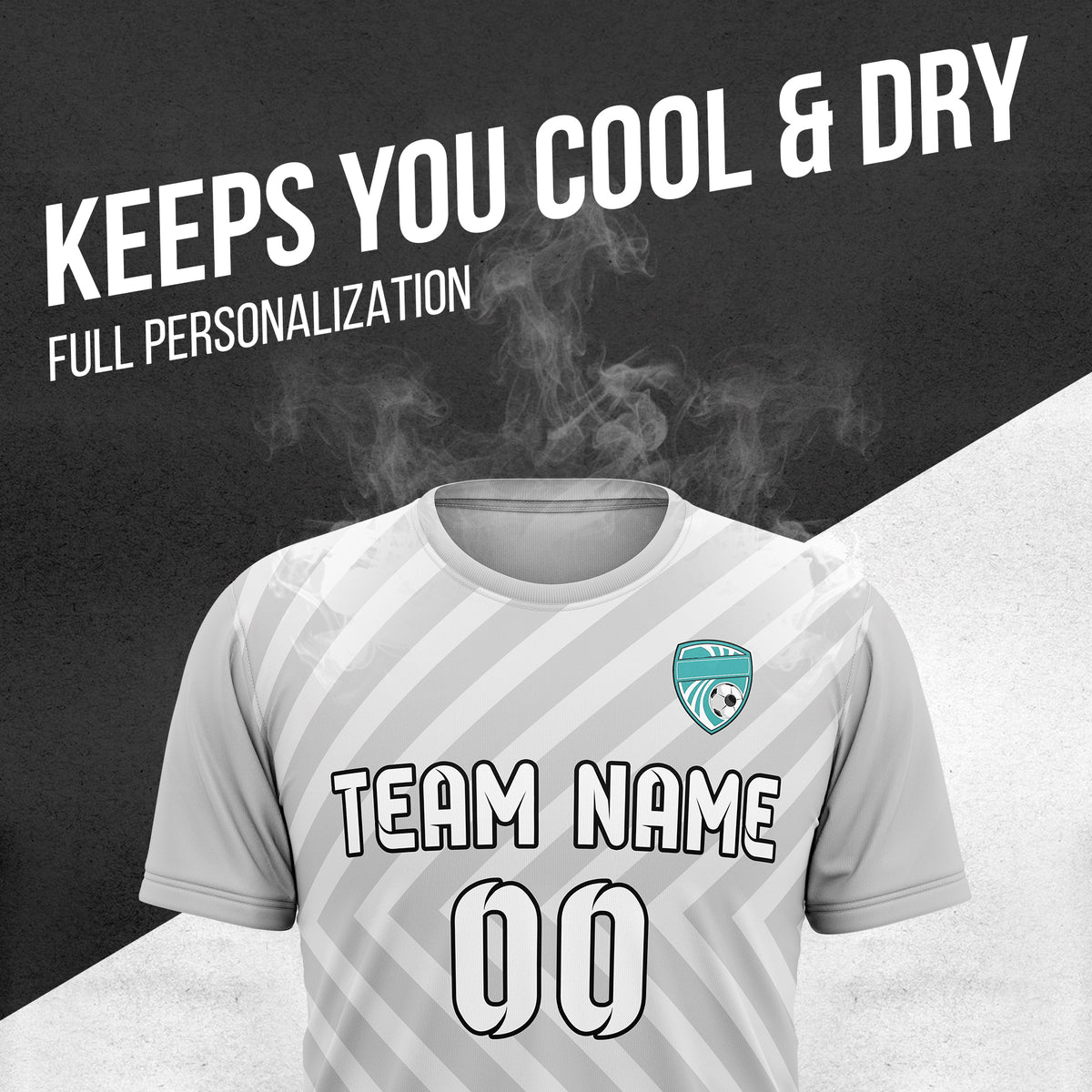 Custom SwiftStripe Grey Soccer sport Tops Jersey
