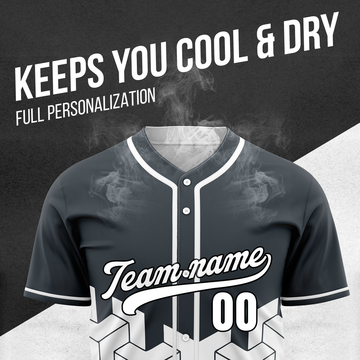 Custom Grid Iron Grey Baseball Sports Jersey Personalized Uniform with Name & Number