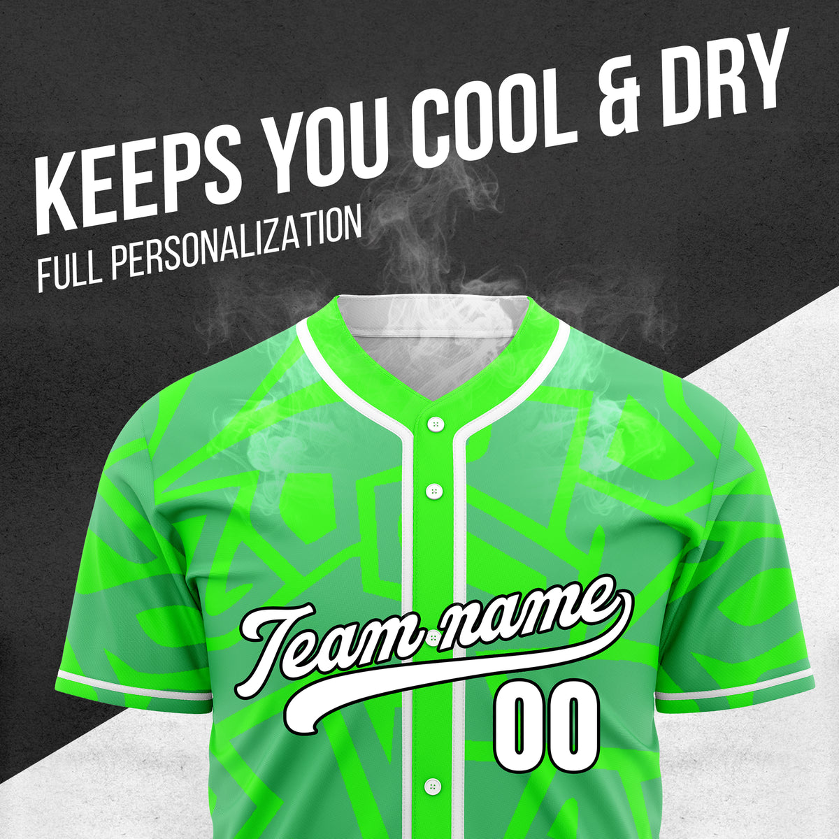 Custom Shadow Rebels Neon Green Baseball Sports Jersey Personalized Uniform with Name & Number