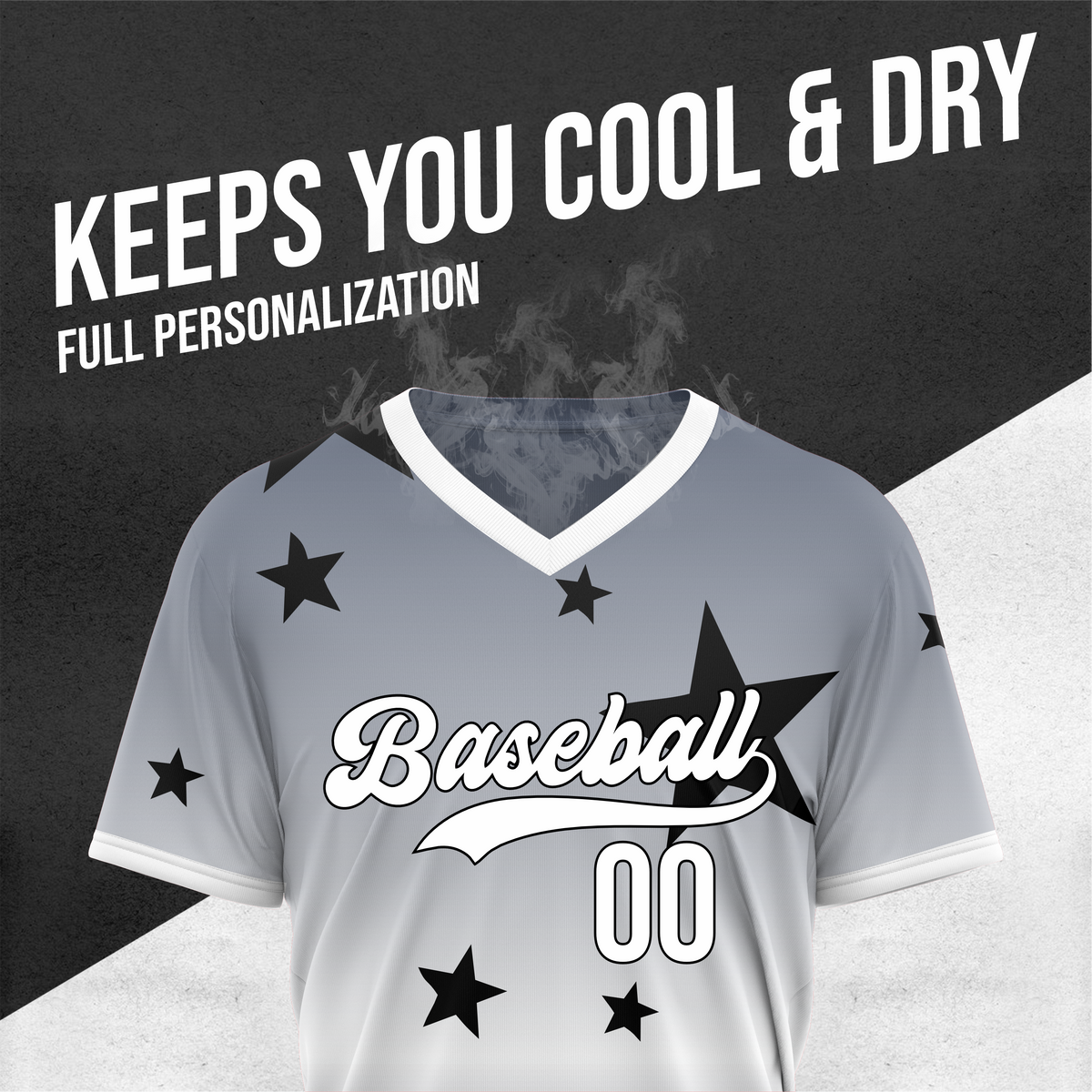 Custom Starfall Gradient Baseball Navy Sports Jersey Personalized Uniform with Name & Number