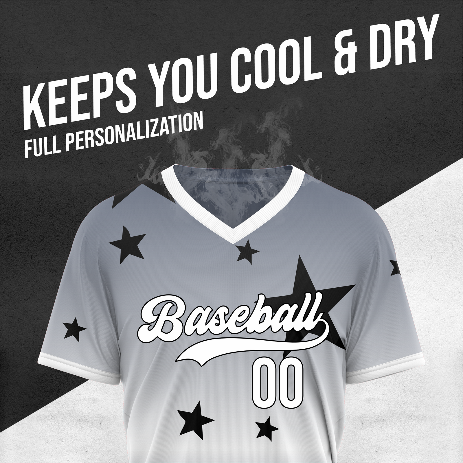 Custom Starfall Gradient Baseball Navy Sports Jersey Personalized Uniform with Name & Number