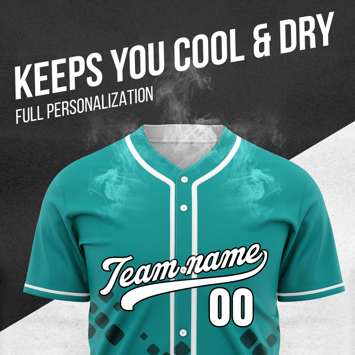 Custom Shadow Sparks Teal Baseball Sports Jersey Personalized Uniform with Name & Number