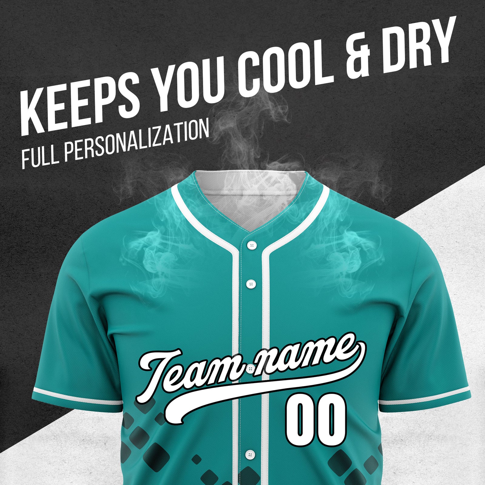 Custom Shadow Sparks Teal Baseball Sports Jersey Personalized Uniform with Name & Number